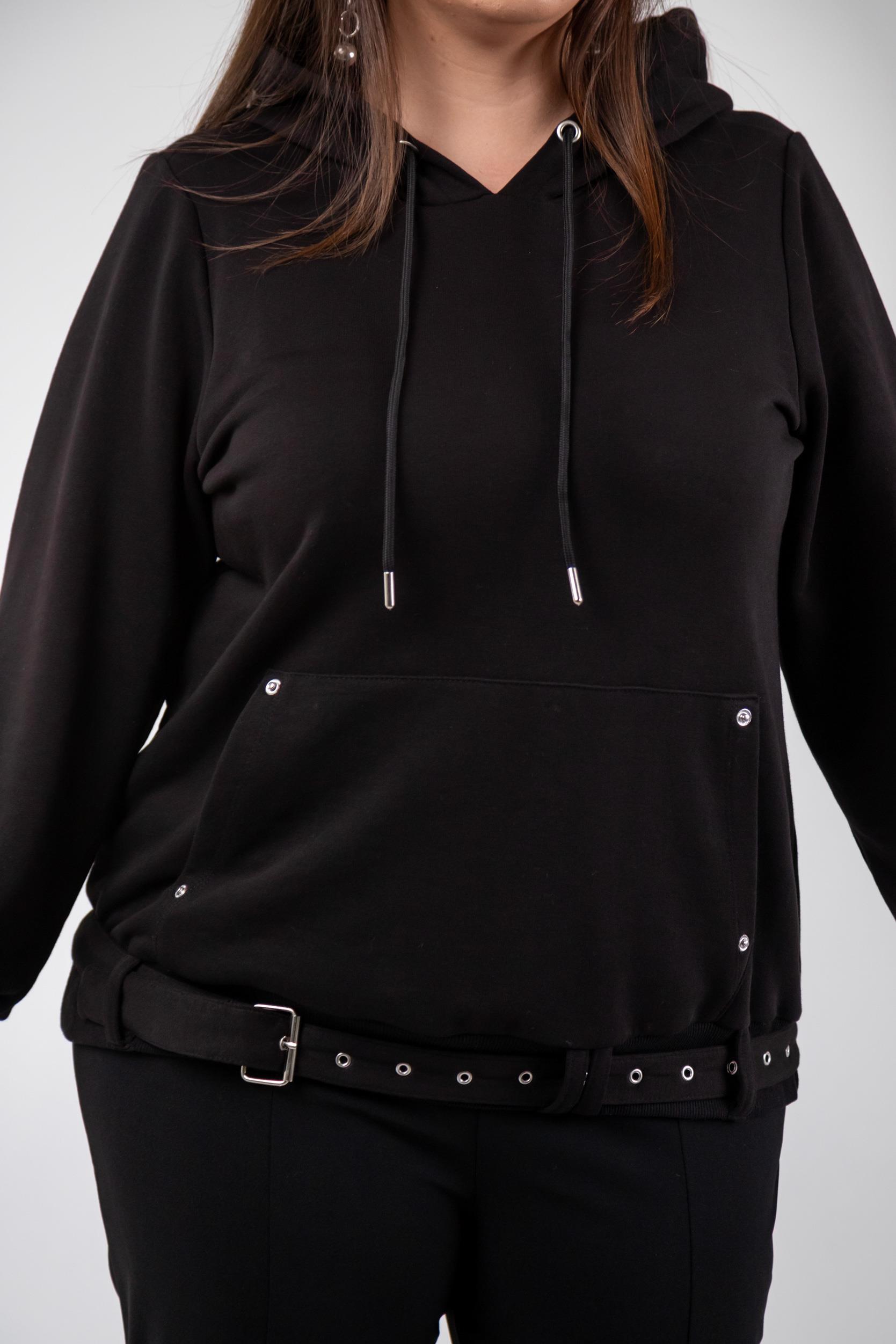 Büyük Beden 3330176 Cep Detaylı Sweat Siyah