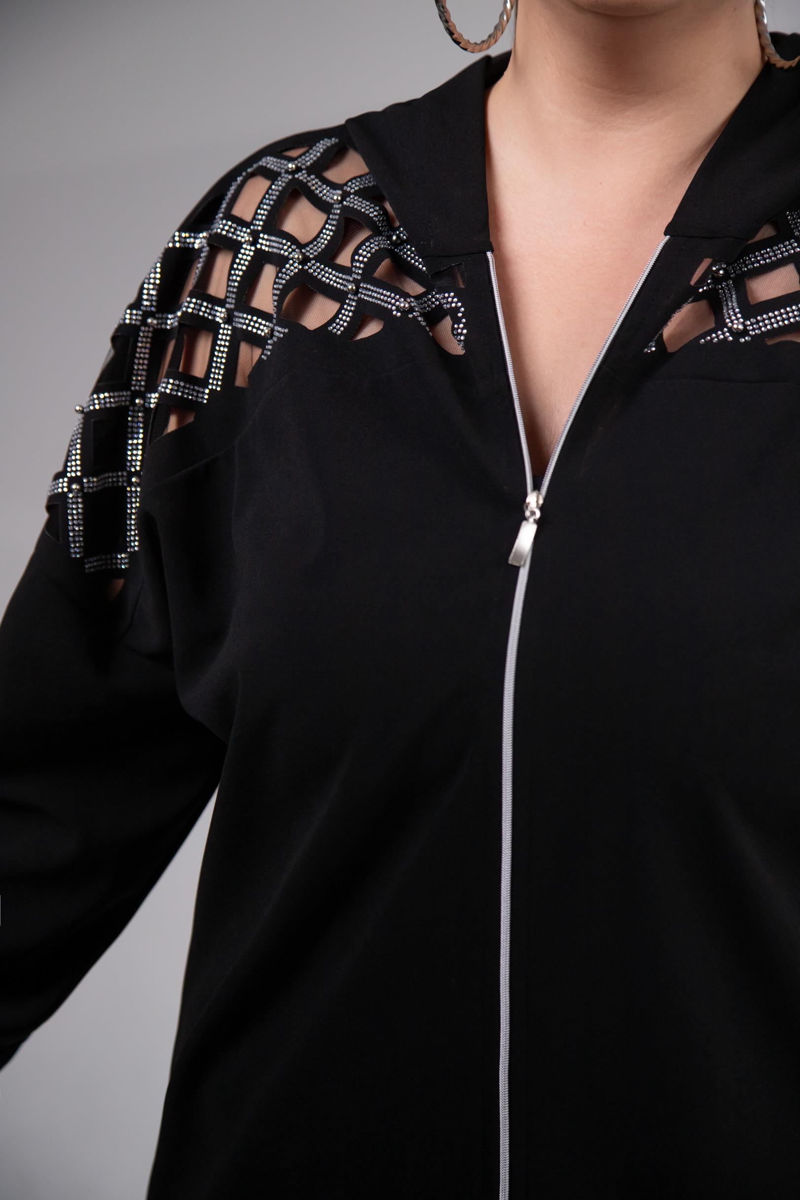 Büyük Beden 3330182 Taş Detaylı Sweat Siyah