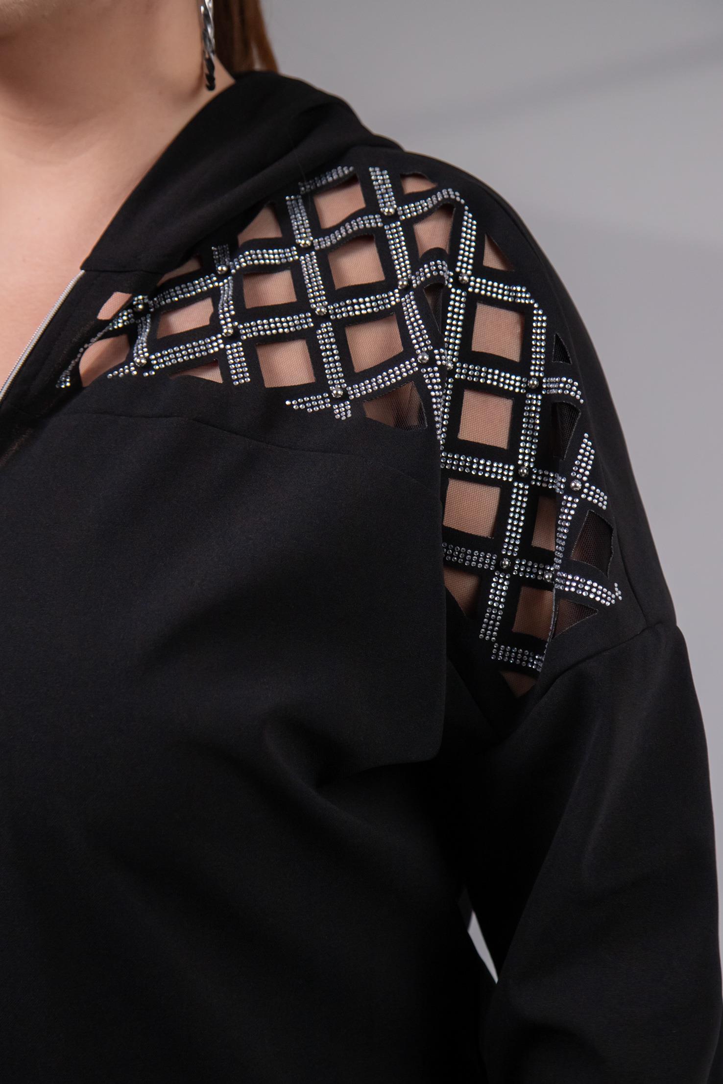 Büyük Beden 3330182 Taş Detaylı Sweat Siyah