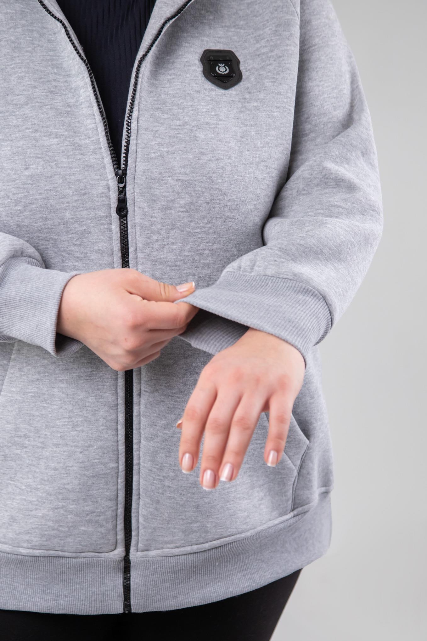 Büyük Beden 3330220 Arma Detaylı Sweat  Gri