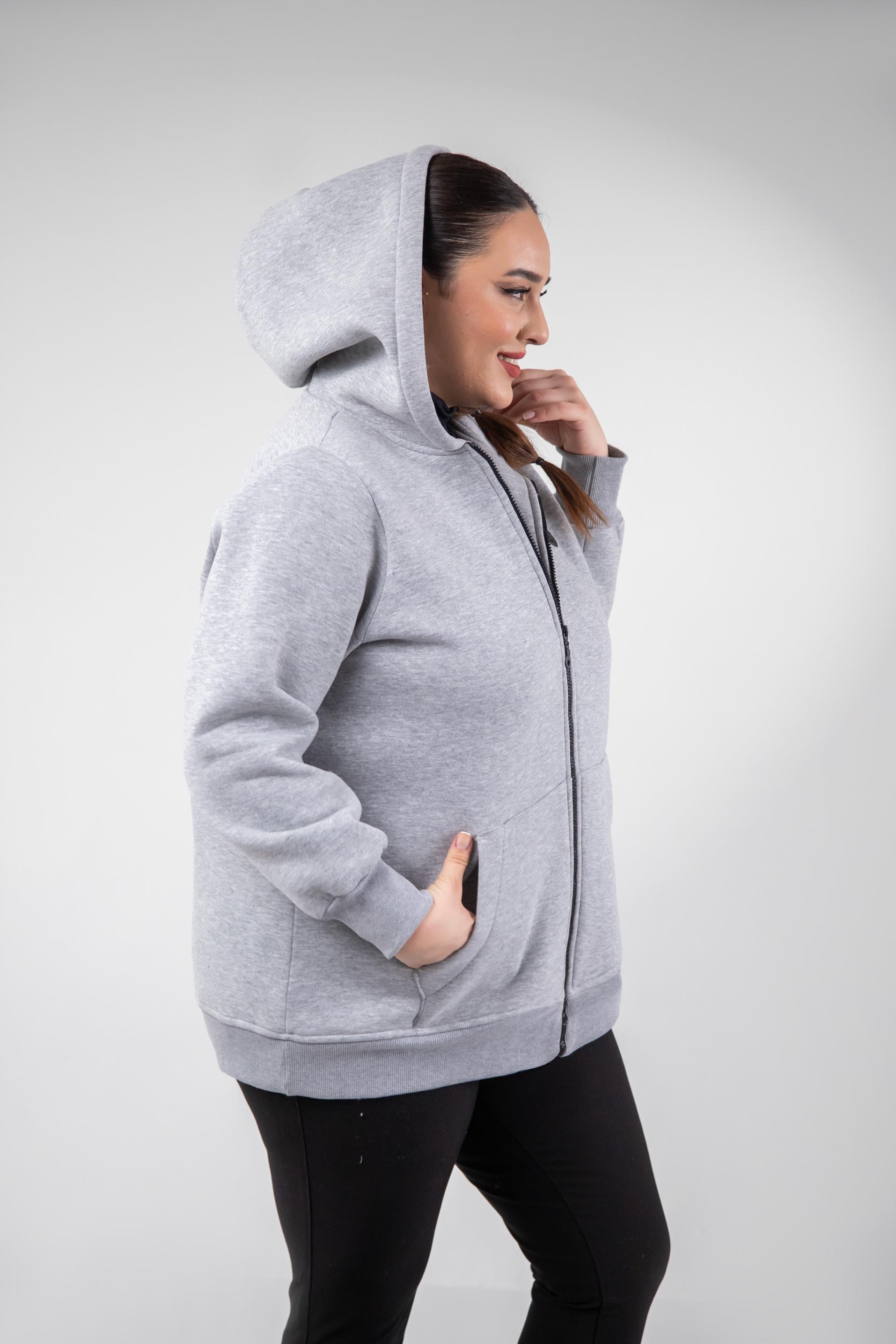 Büyük Beden 3330220 Arma Detaylı Sweat  Gri