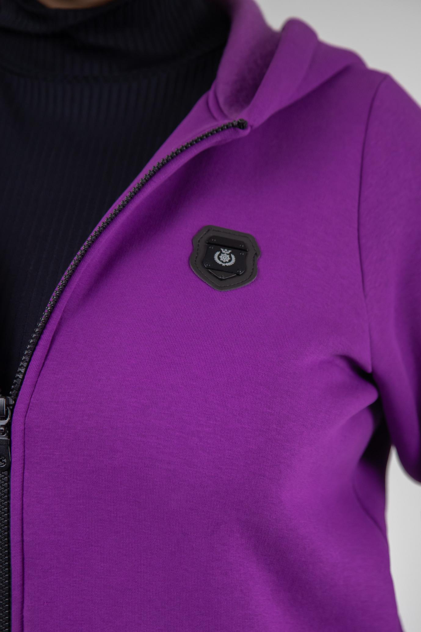 Büyük Beden 3330220 Arma Detaylı Sweat  Lila