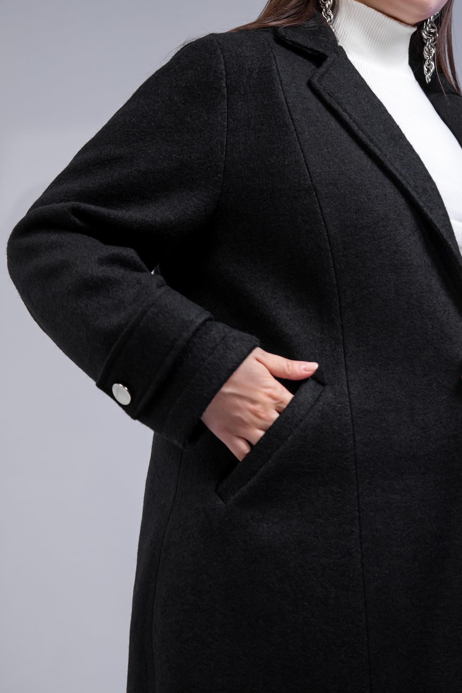 Büyük Beden 3330246 Çıt Çıt Detaylı Kaban Siyah