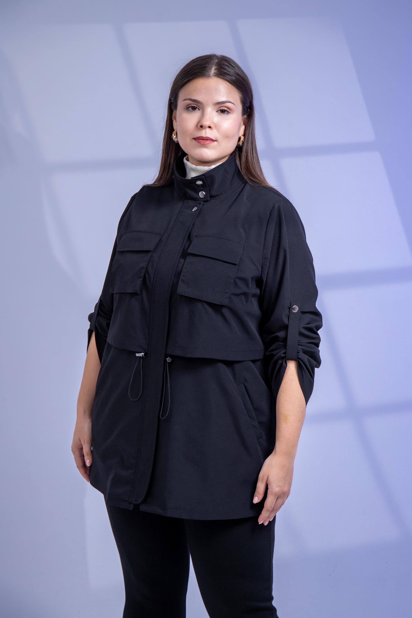 Büyük Beden 3330640 Cep Detaylı Trençkot Ceket  Siyah