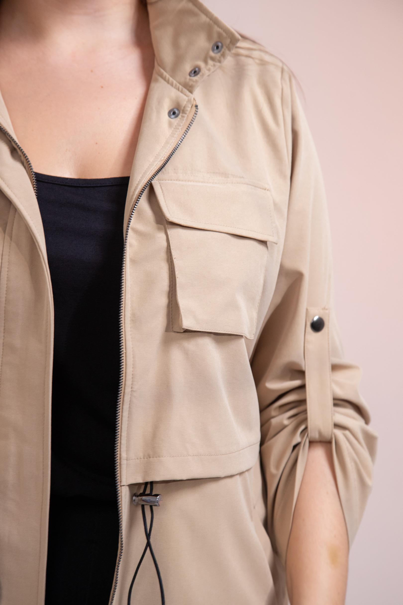 Büyük Beden 3330640 Cep Detaylı Trençkot Ceket  Camel