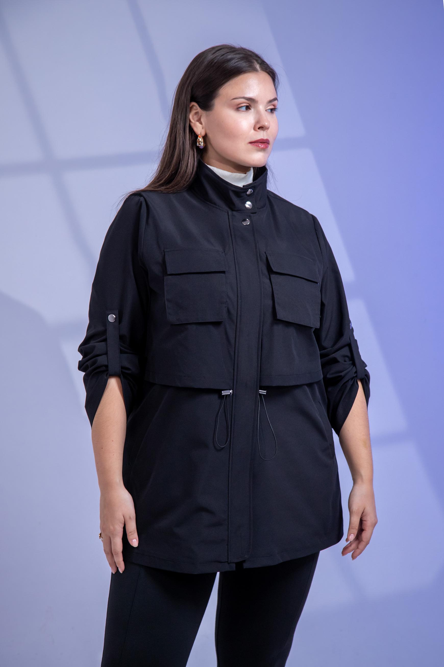 Büyük Beden 3330640 Cep Detaylı Trençkot Ceket  Siyah