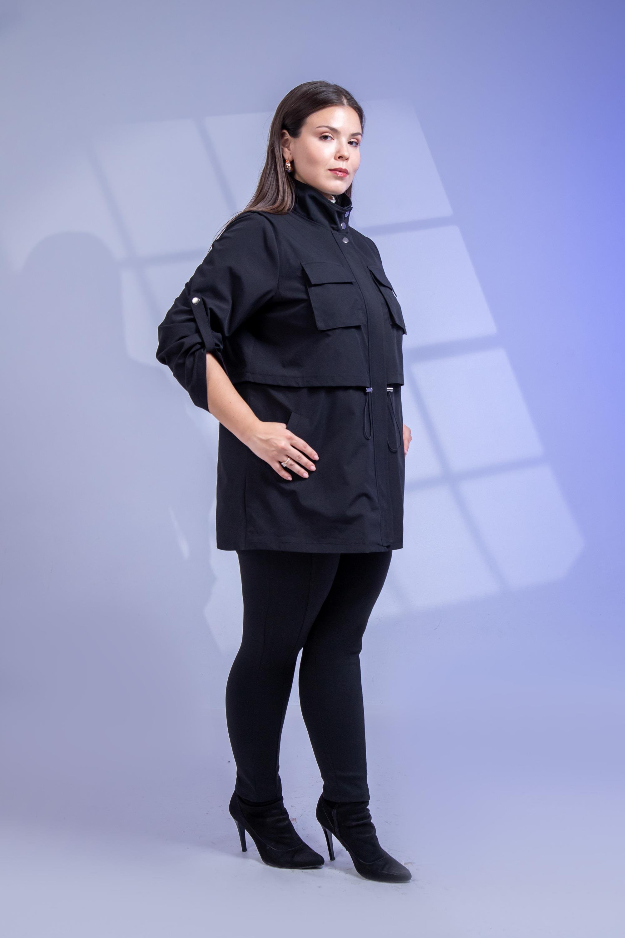 Büyük Beden 3330640 Cep Detaylı Trençkot Ceket  Siyah