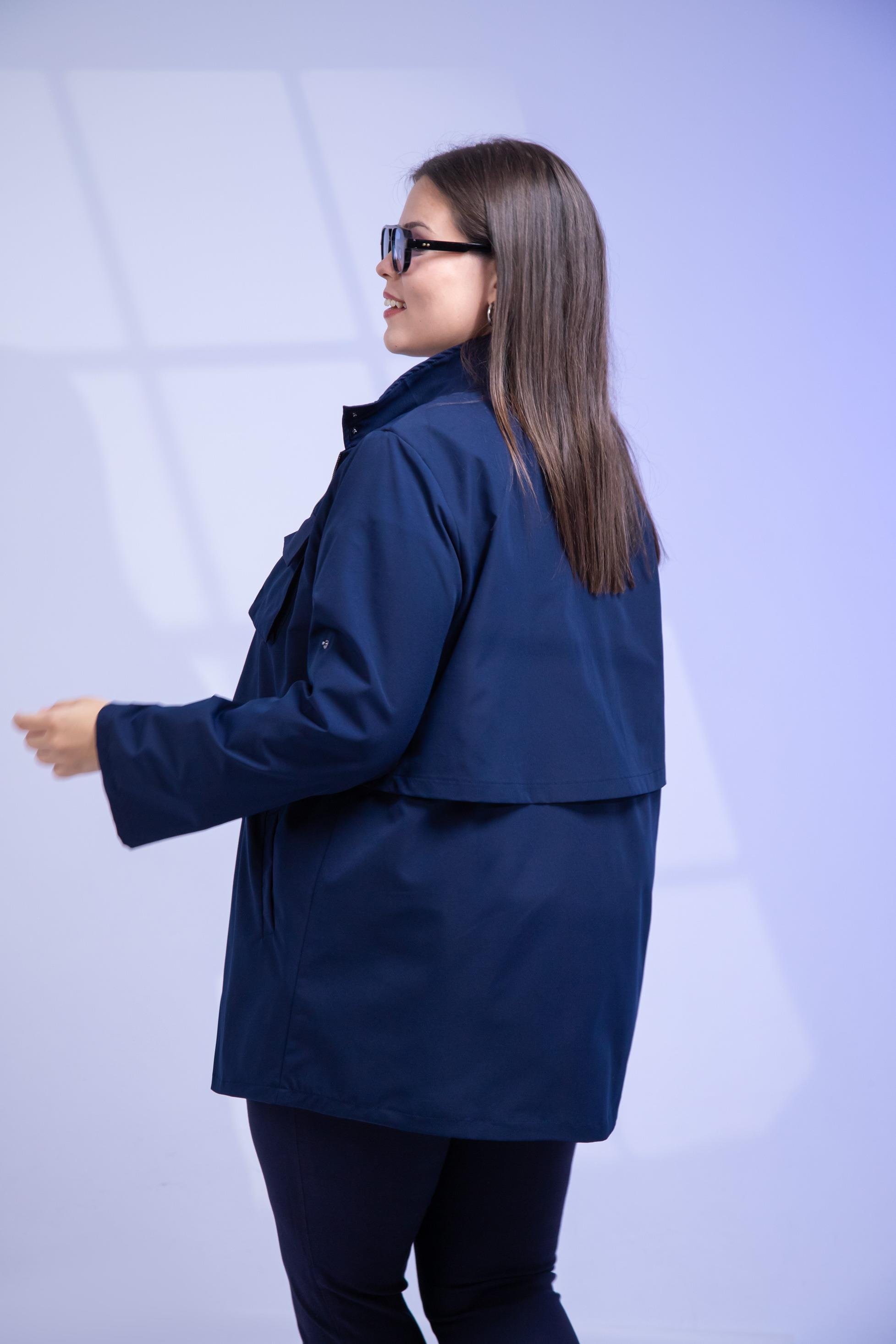 Büyük Beden 3330640 Cep Detaylı Trençkot Ceket  Lacivert