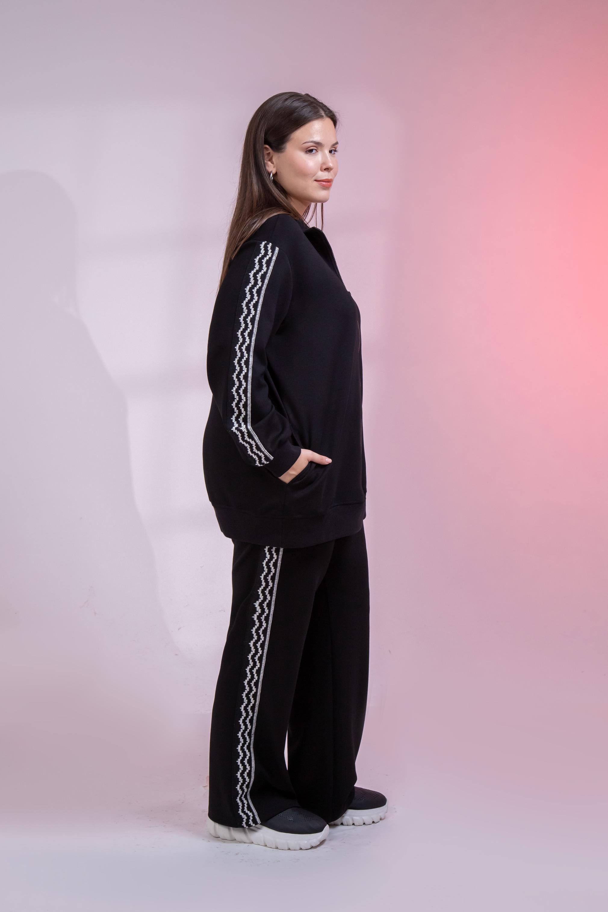 Büyük Beden 3330682 Şerit Detaylı Eşofman Takım Siyah