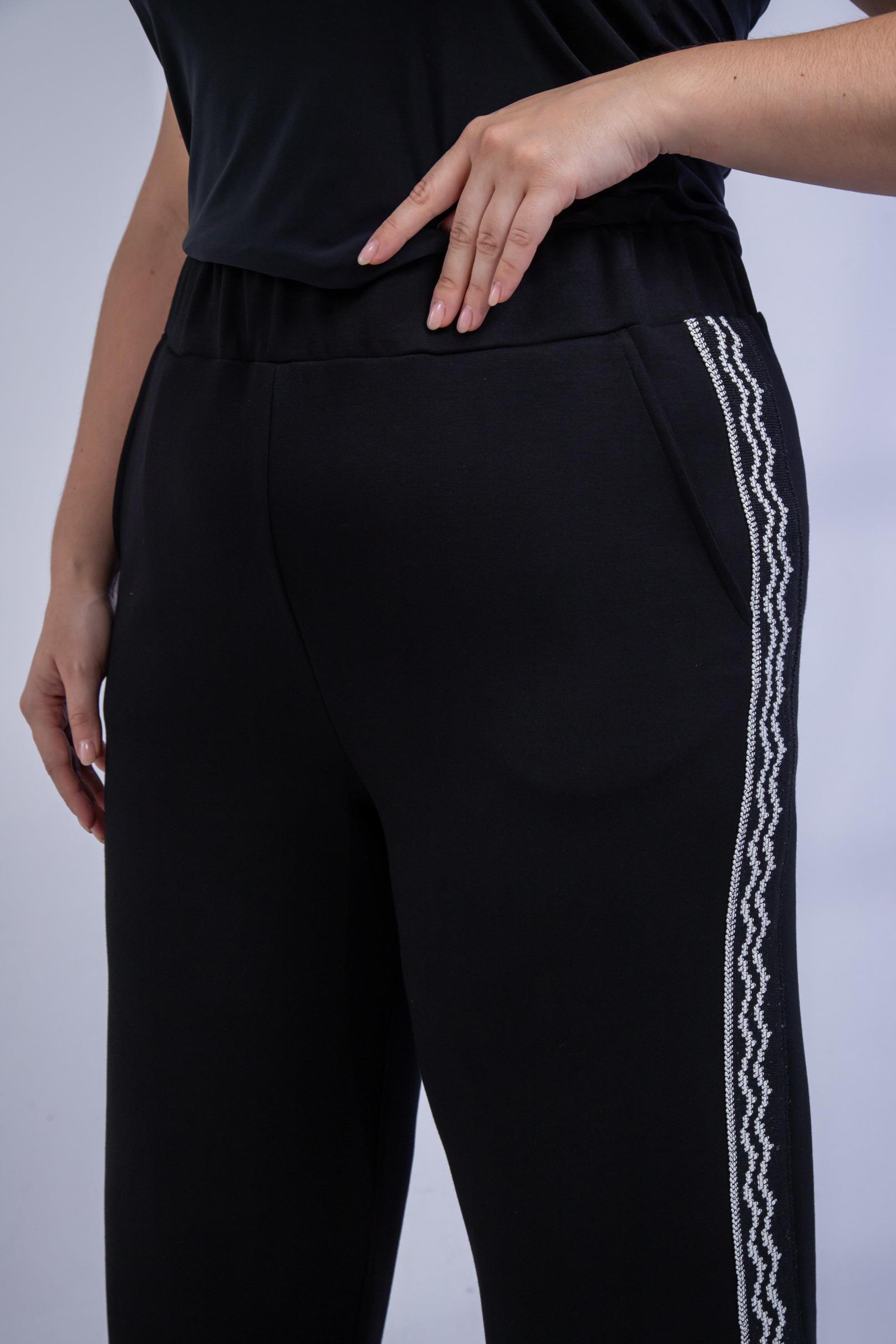 Büyük Beden 3330682 Şerit Detaylı Eşofman Takım Siyah