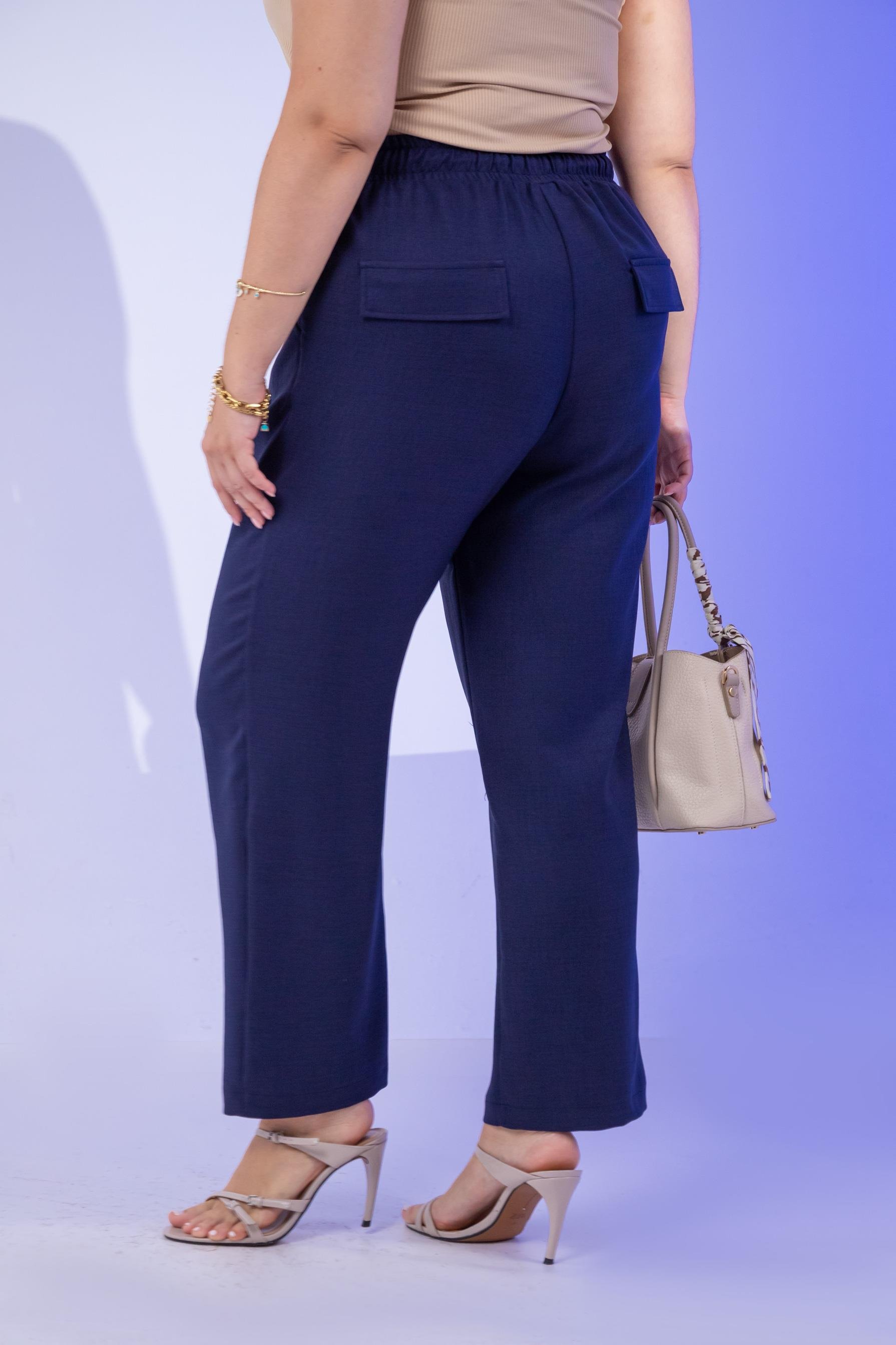 Büyük Beden 333094 Keten 2'li Takım Lacivert