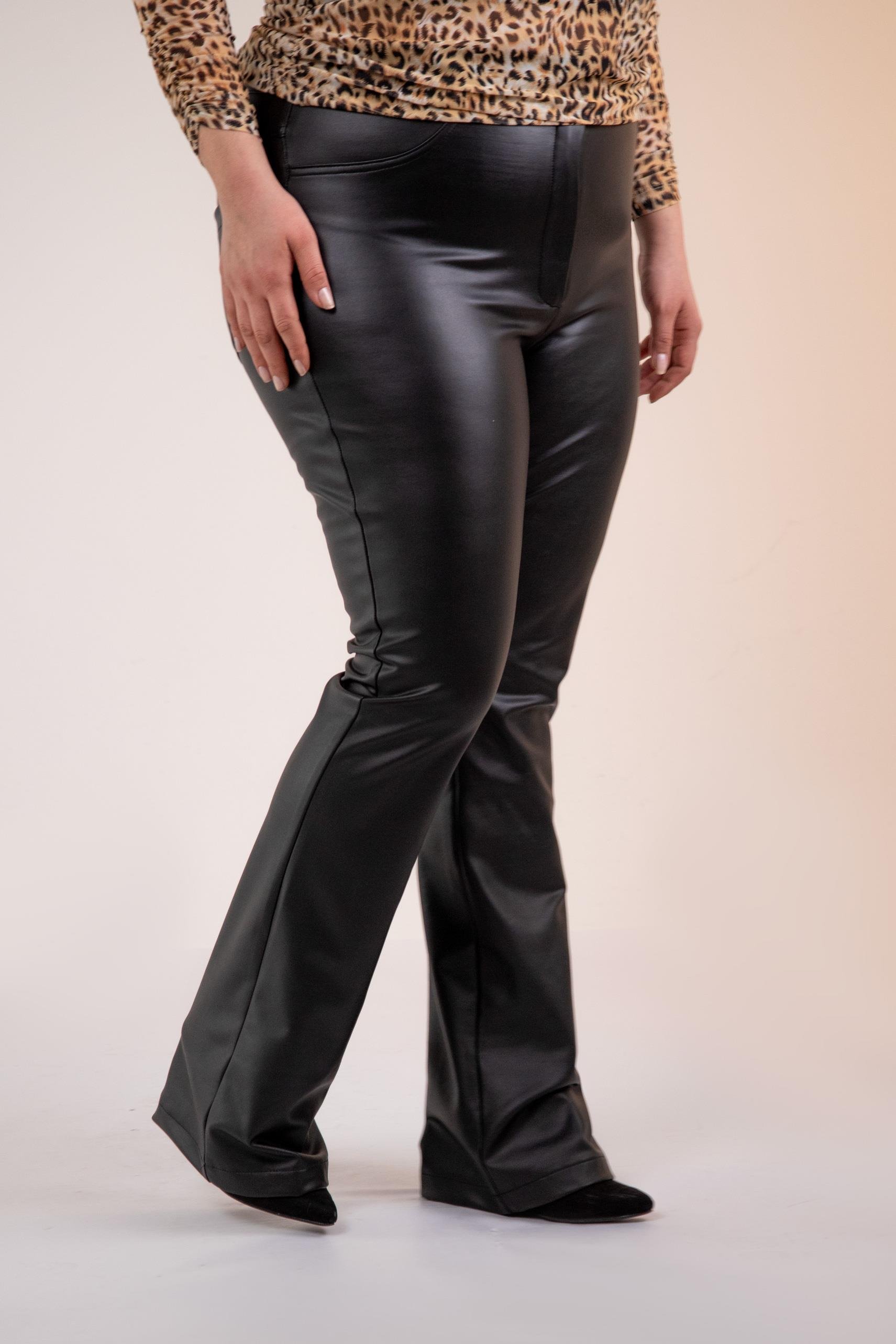 Büyük Beden 333171 Deri Pantolon  Siyah