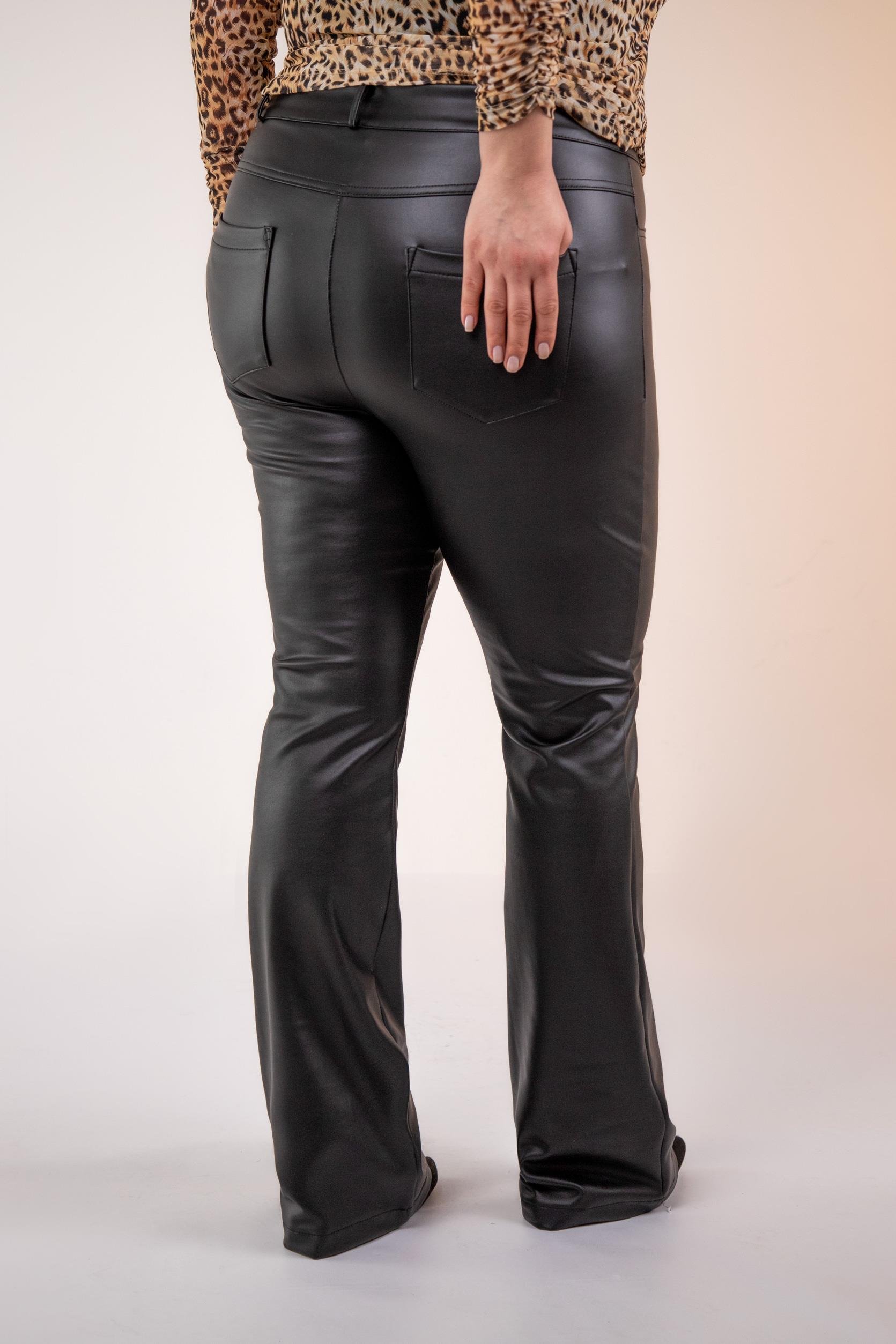 Büyük Beden 333171 Deri Pantolon  Siyah