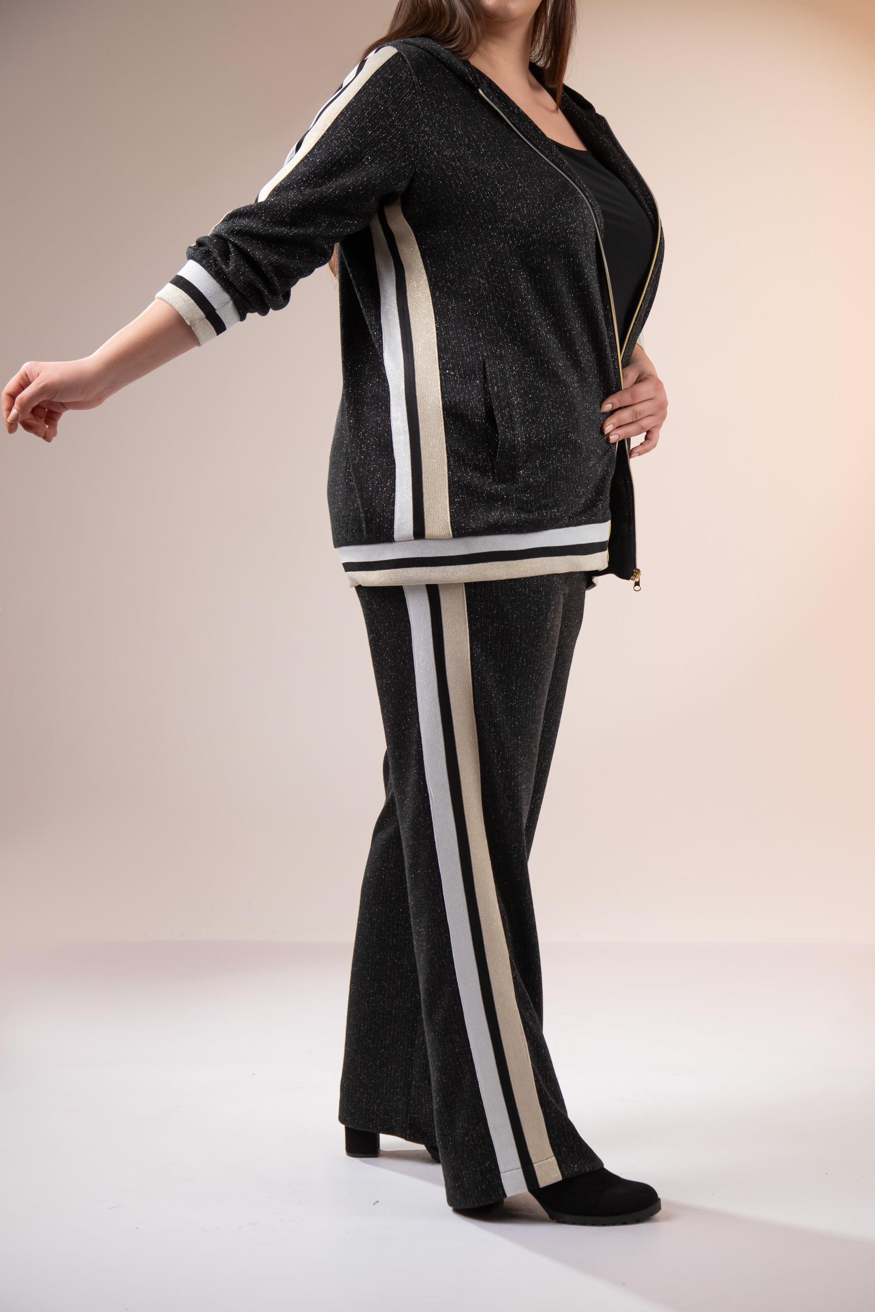 Büyük Beden 333183 Simli İkili Takım  Siyah