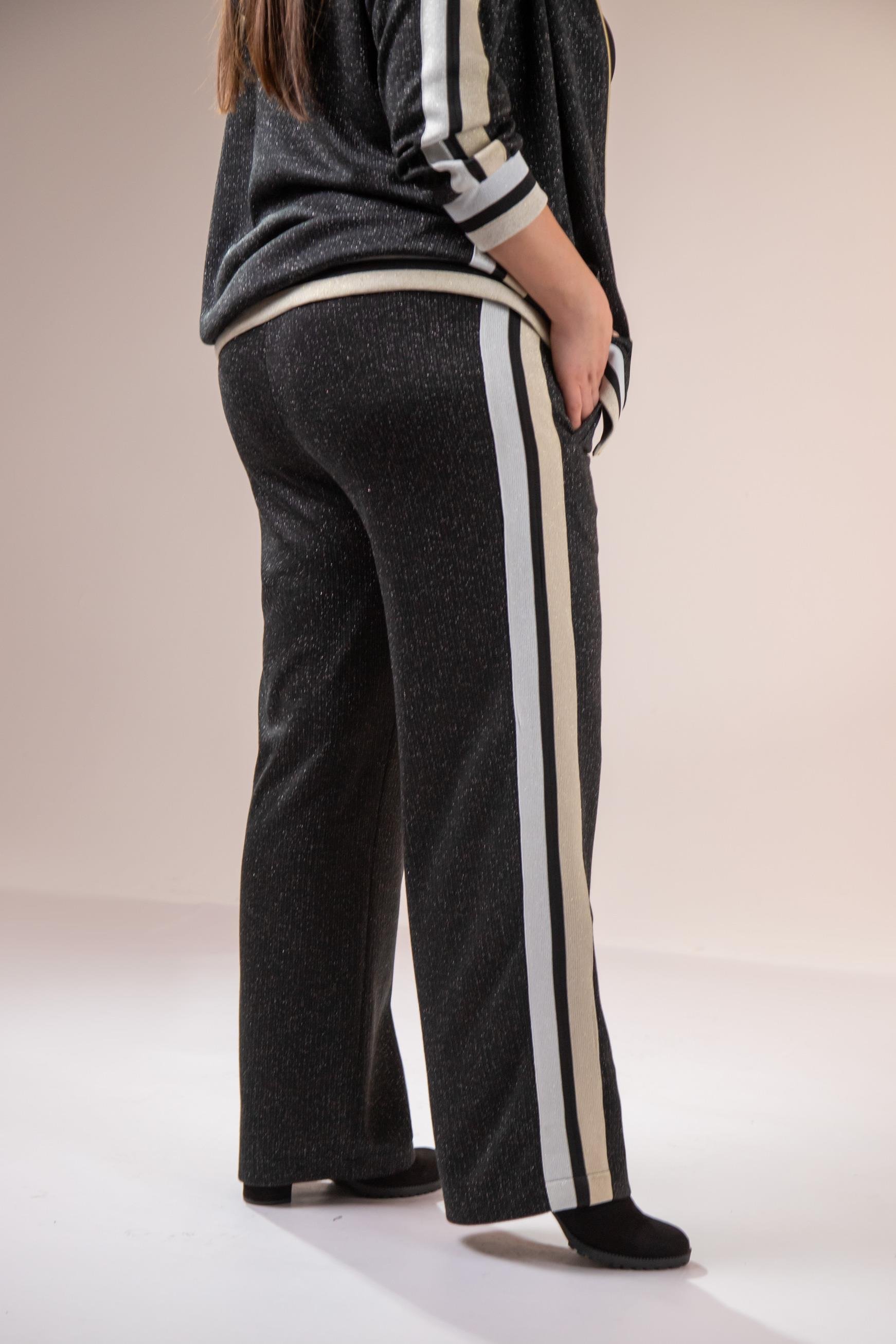 Büyük Beden 333183 Simli İkili Takım  Siyah