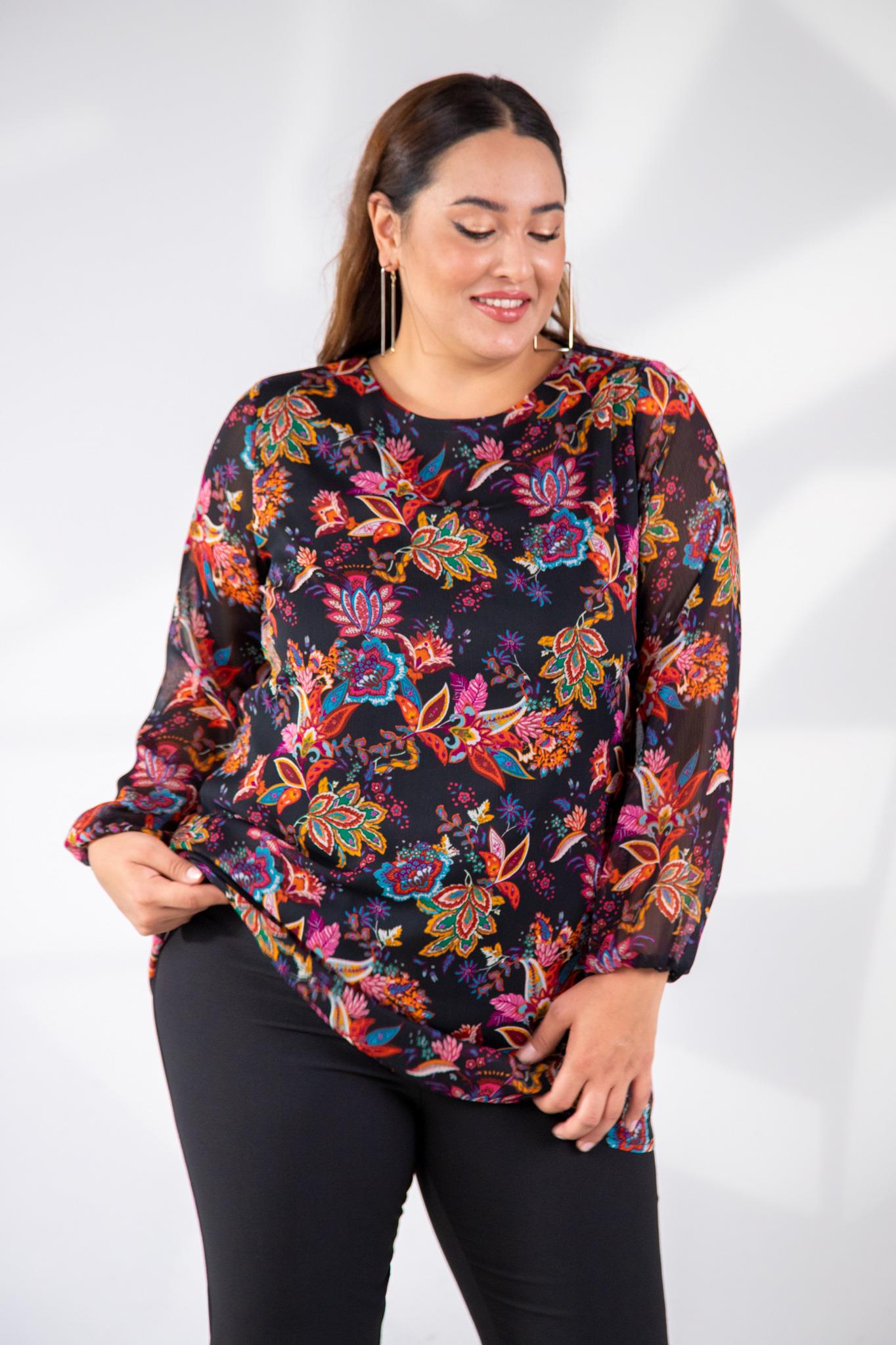 Büyük Beden 333557 Çiçek Desenli Bluz Etnikçiçek