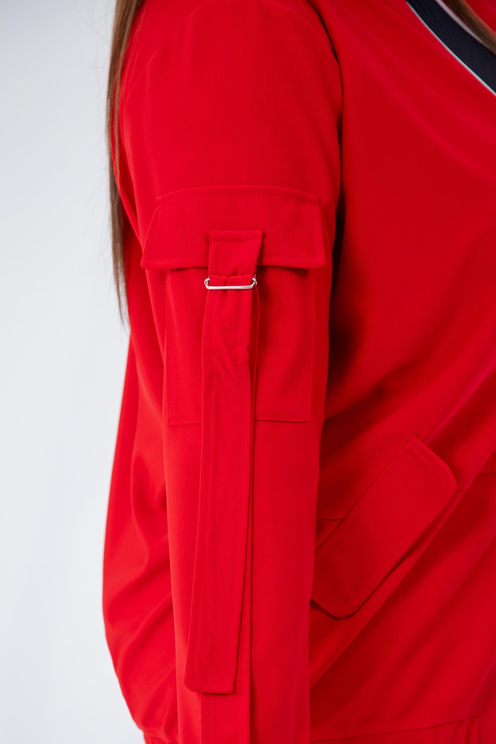 Büyük Beden 333585 Cep Kol Detaylı Ceket  Kırmızı