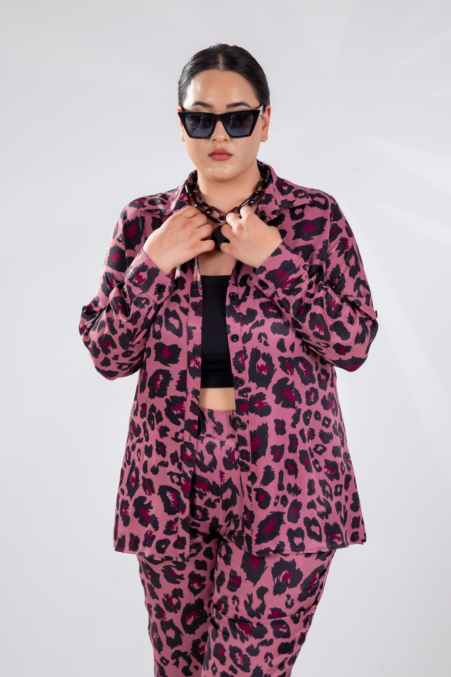 Büyük Beden 333906 Üçlü Saten Takım Pembe