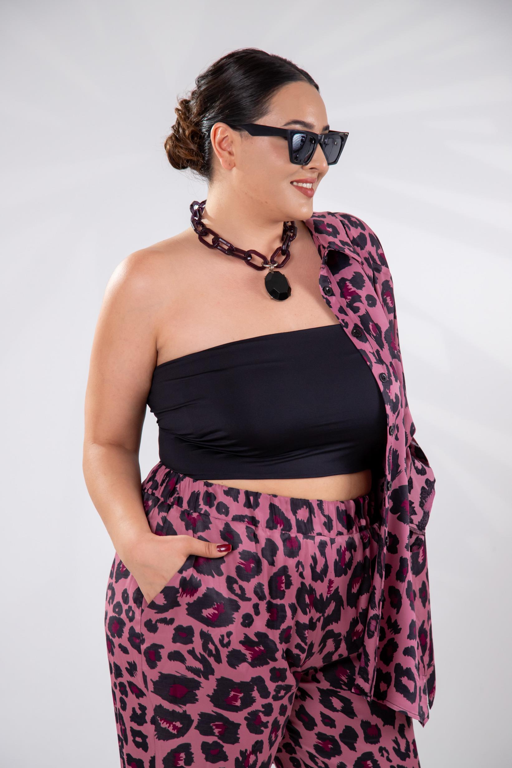 Büyük Beden 333906 Üçlü Saten Takım Pembe