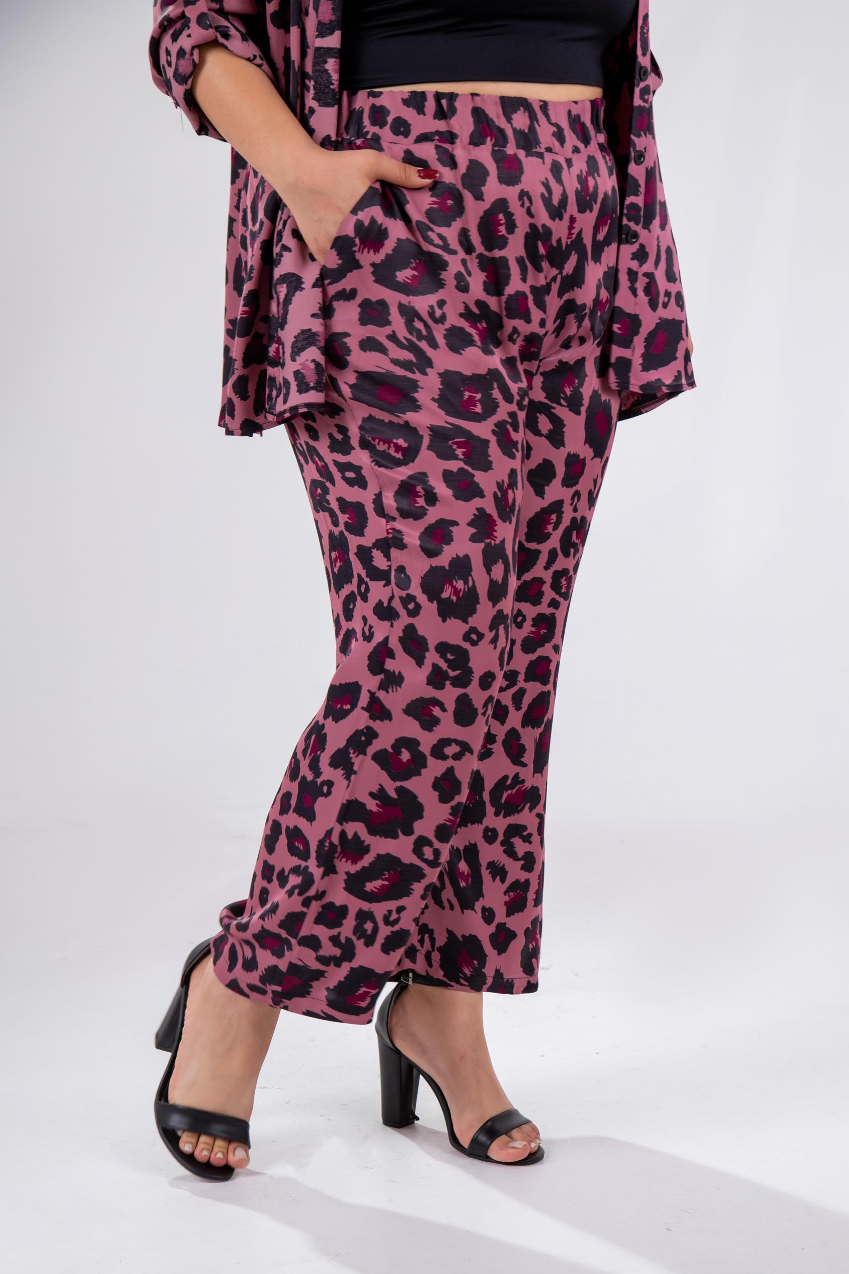 Büyük Beden 333906 Üçlü Saten Takım Pembe