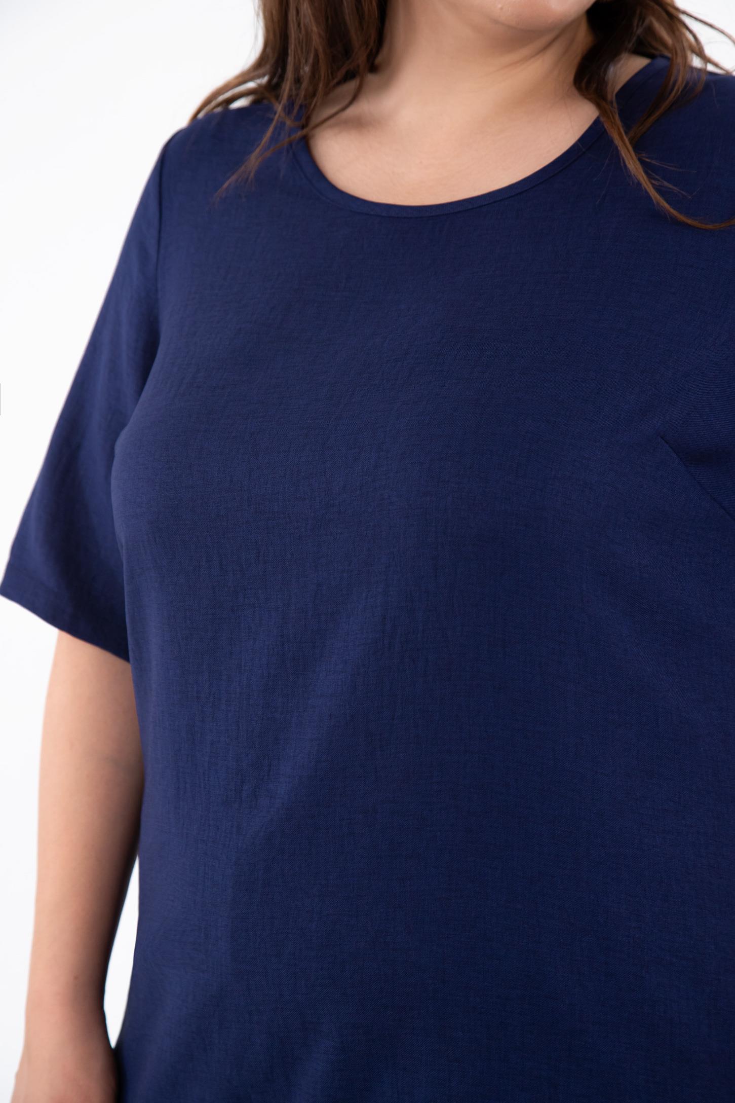 Büyük Beden 333931 Yanı Yırtmaçlı Bluz Lacivert