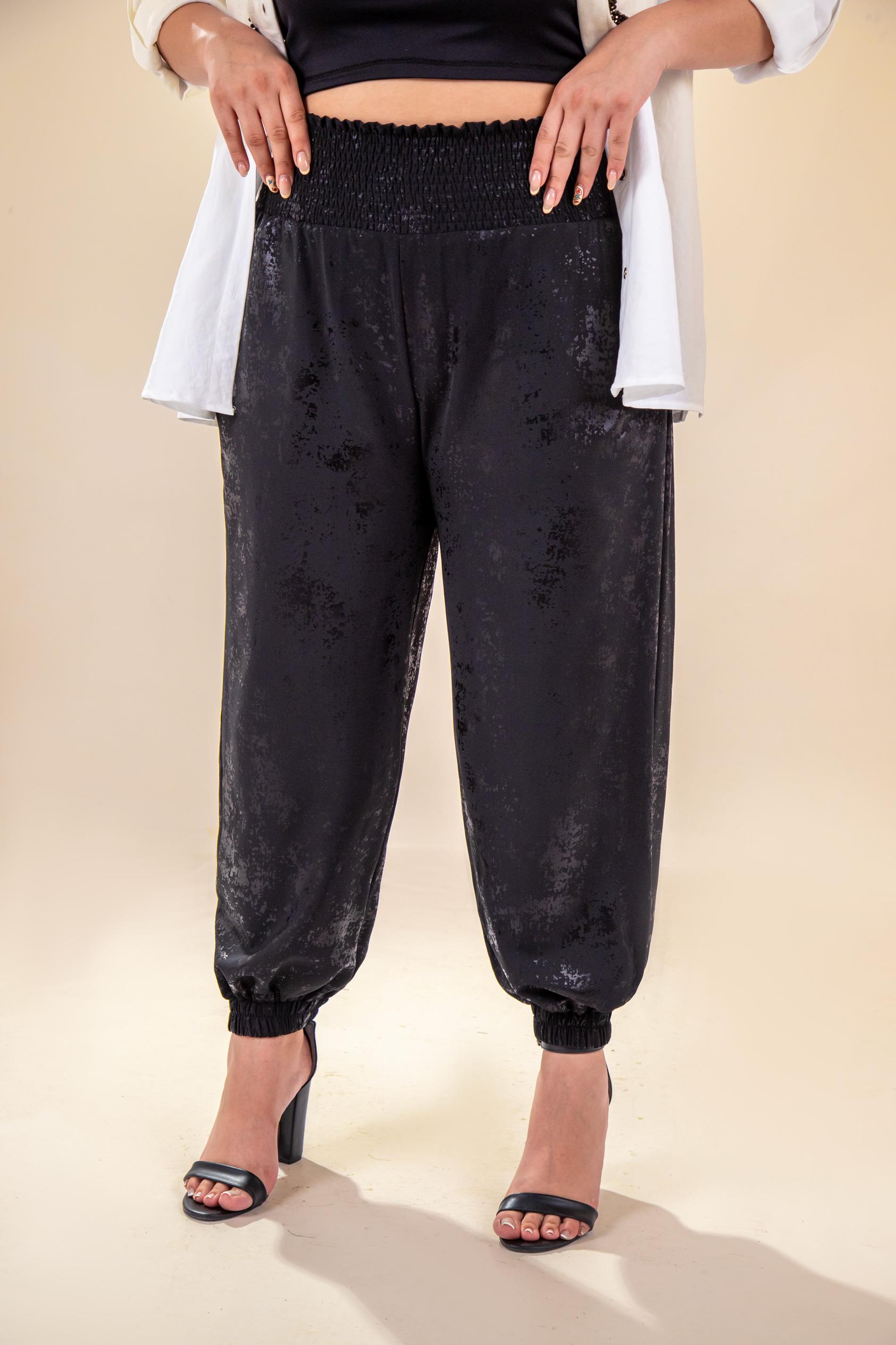 Büyük Beden 333997 Beli Gipeli Pantolon  Siyah