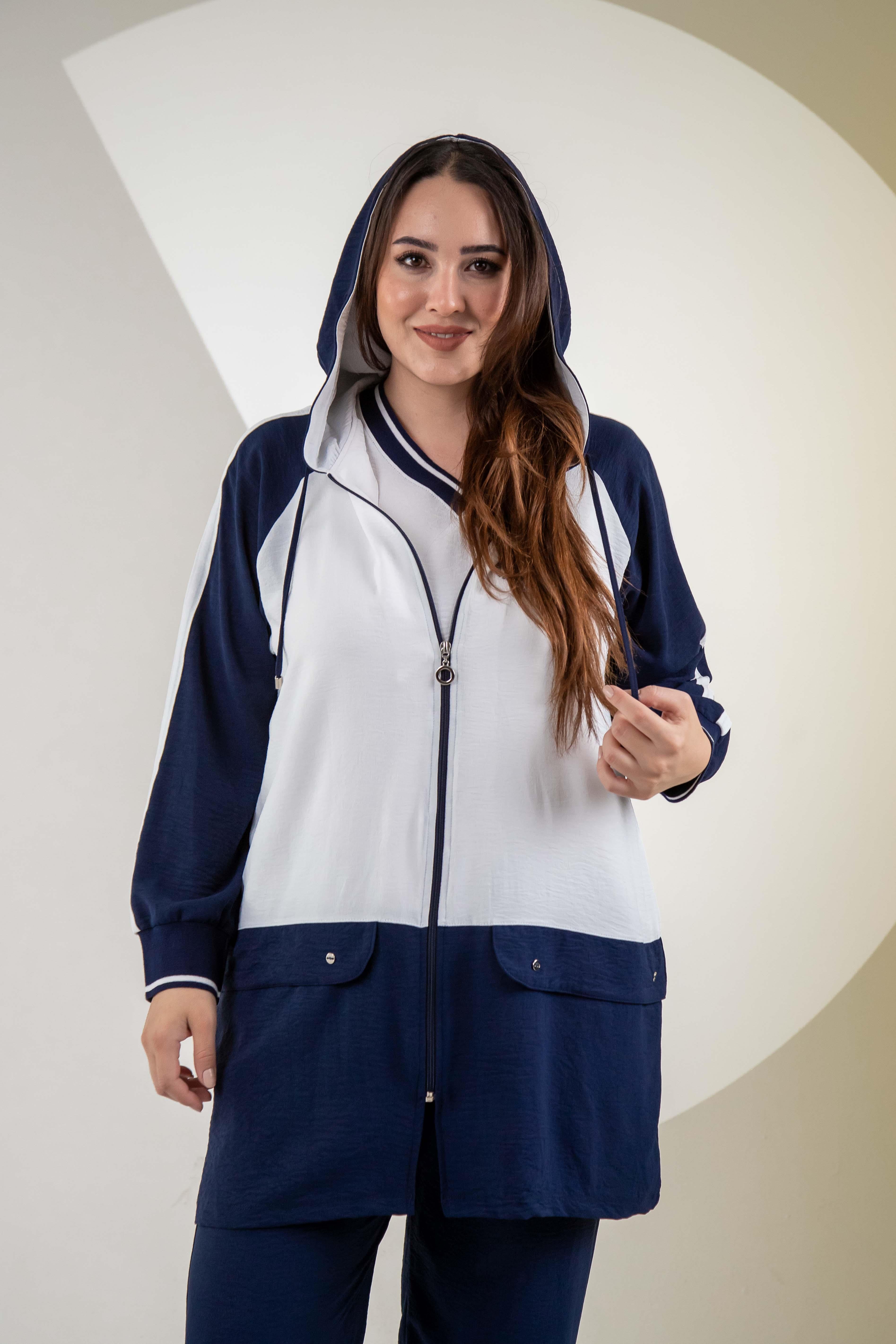 Büyük Beden 76318 Lovely Nakışlı 3'lü Takım Lacivert