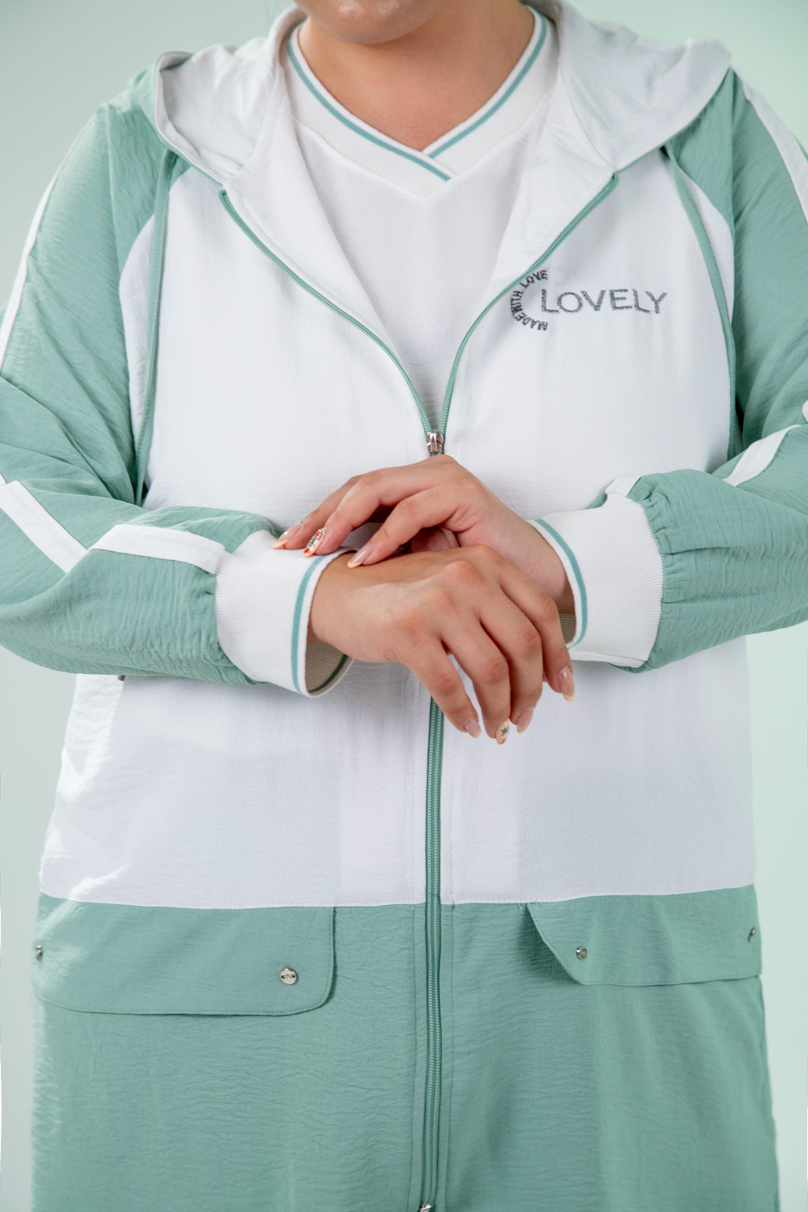 Büyük Beden 76318 Lovely Nakışlı 3'Lü Takım Yeşil