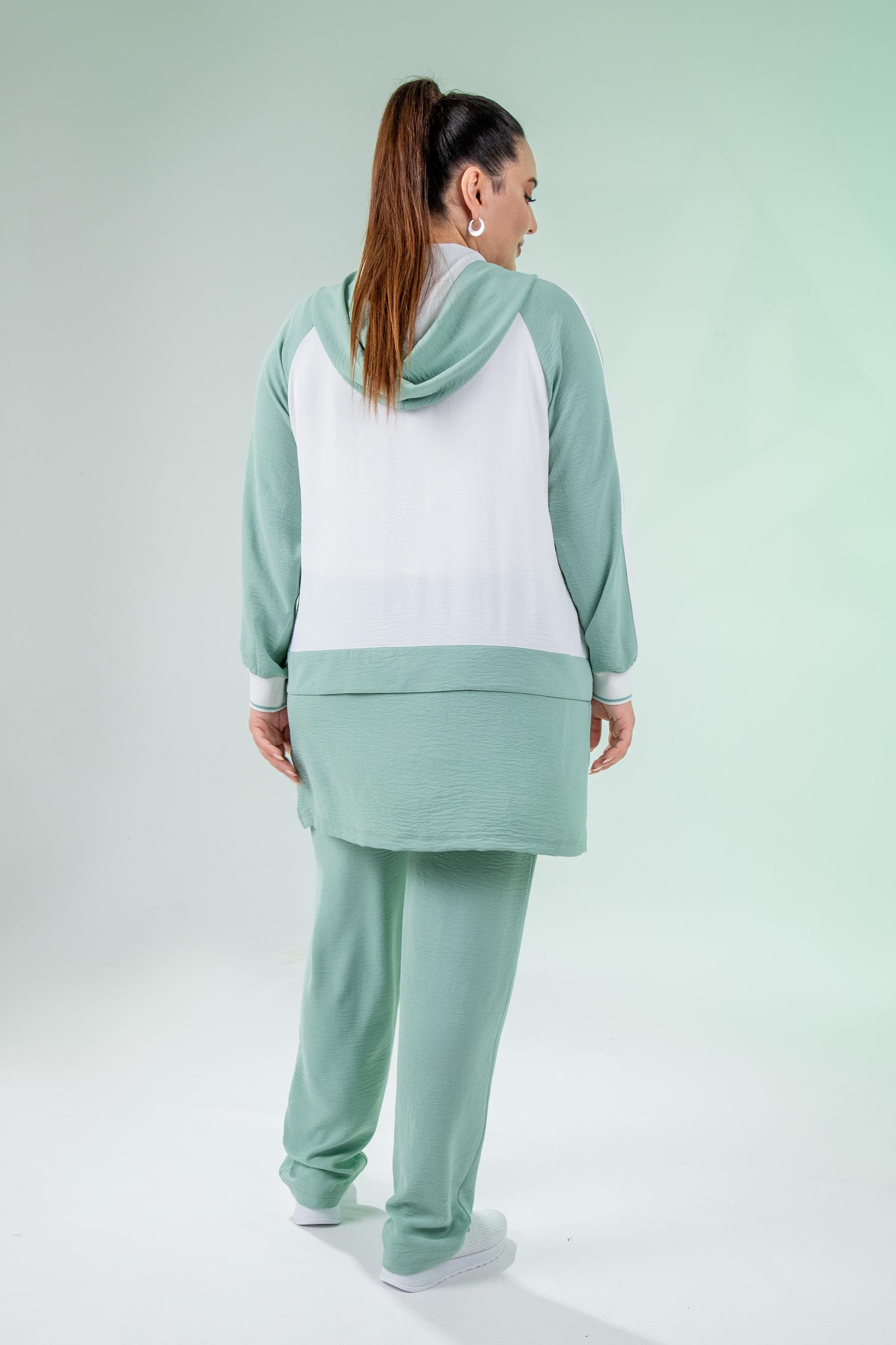 Büyük Beden 76318 Lovely Nakışlı 3'Lü Takım Yeşil