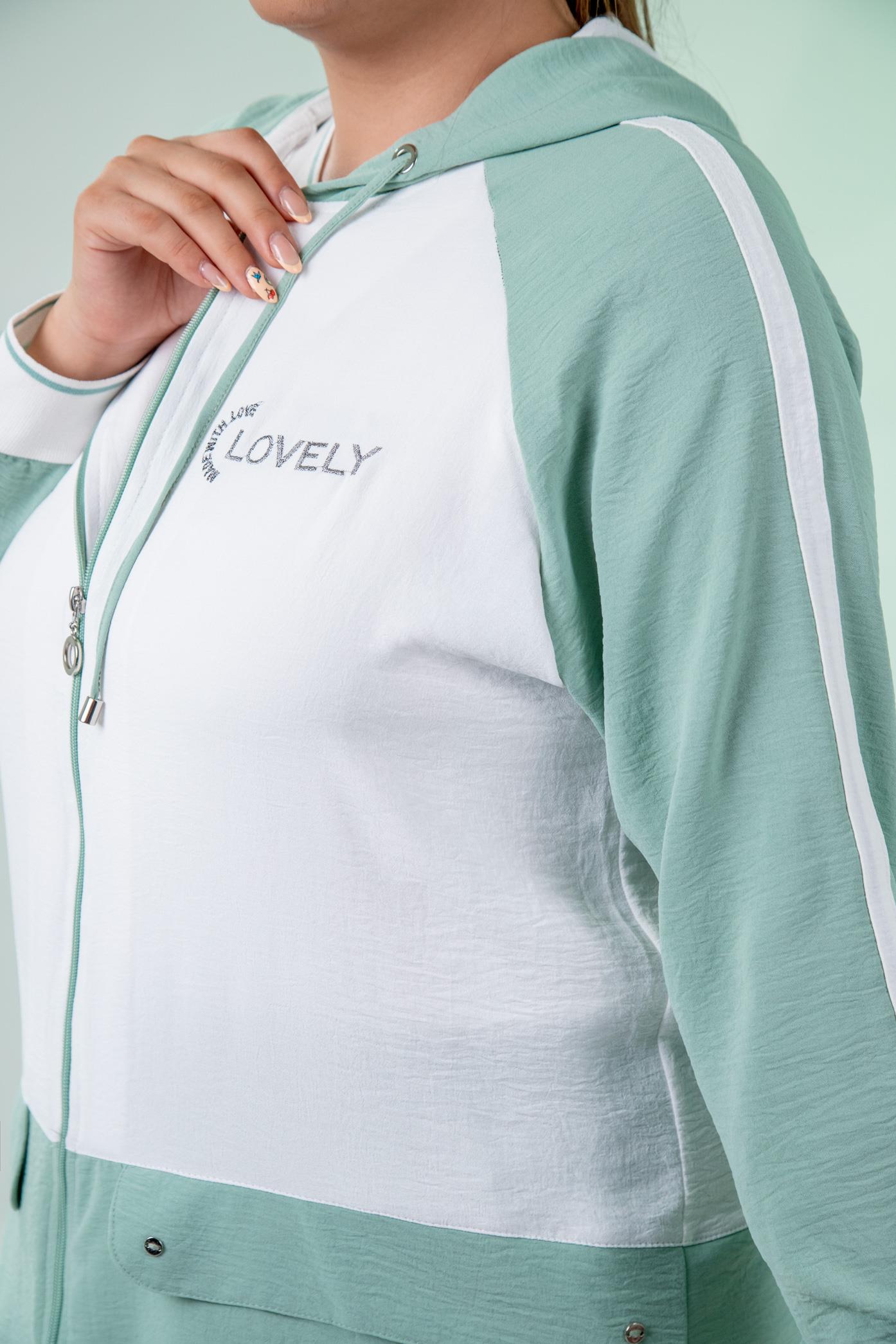 Büyük Beden 76318 Lovely Nakışlı 3'Lü Takım Yeşil