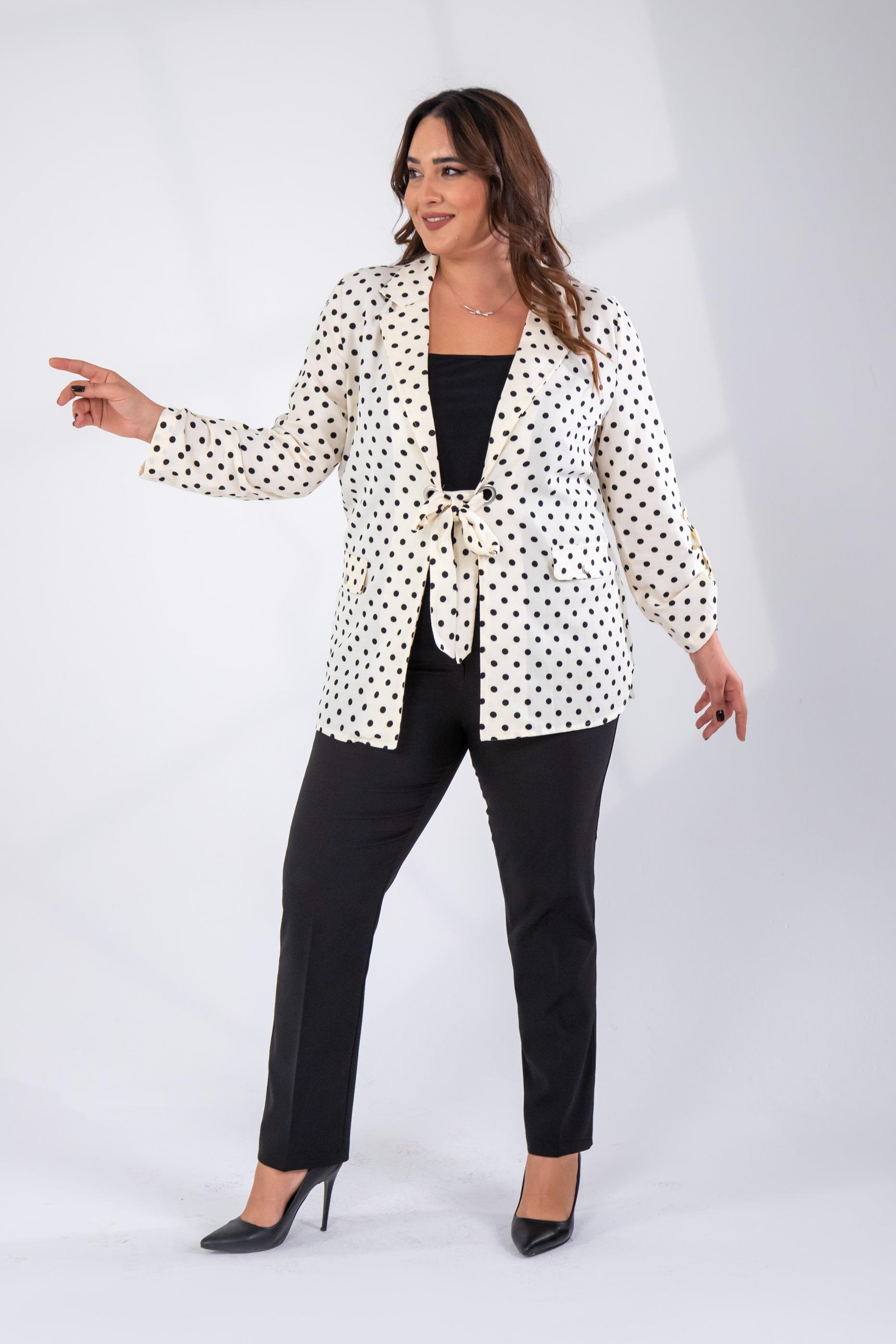 Büyük Beden 8034 Puanlı Ceket Beyaz