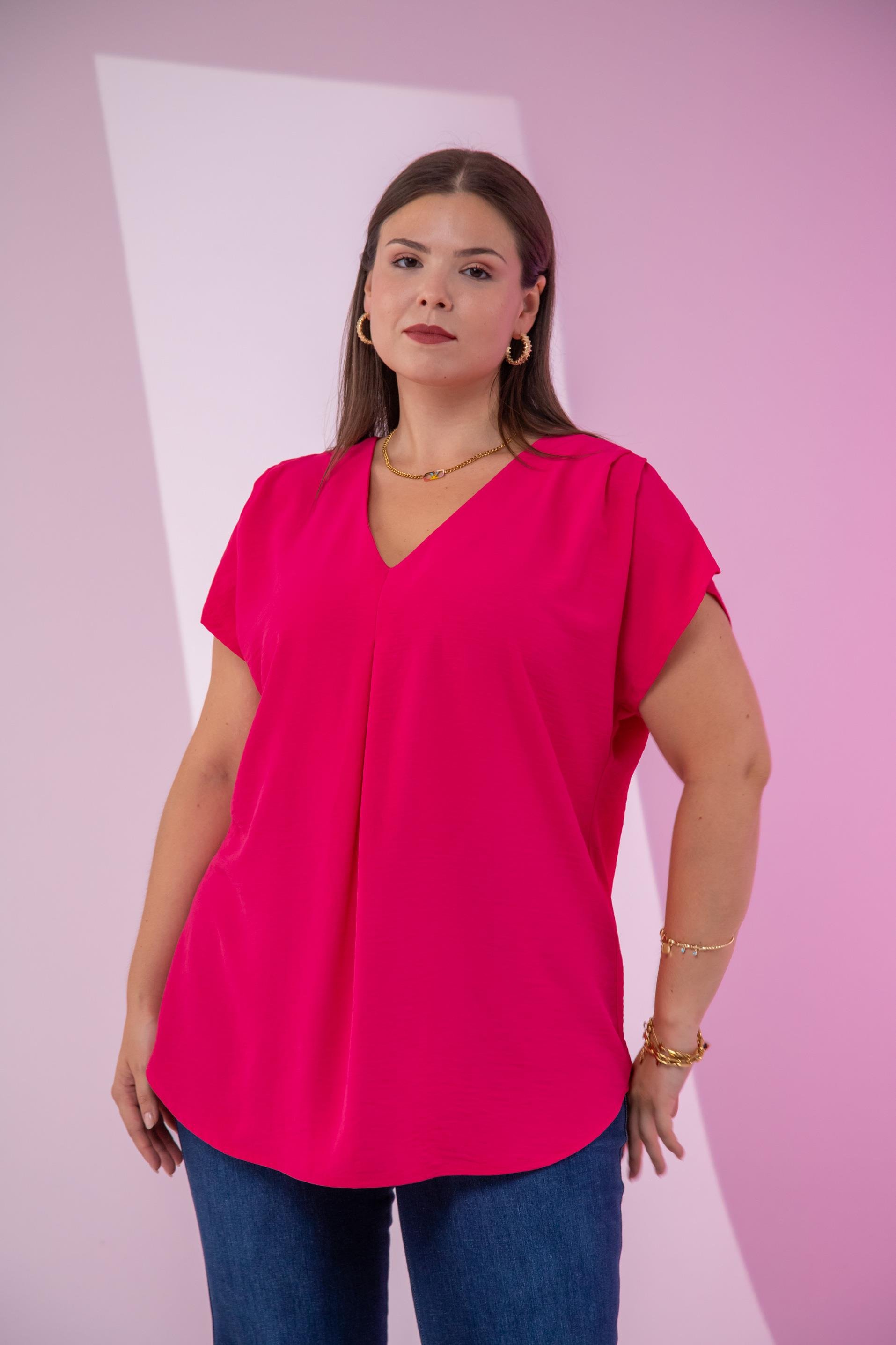 Büyük Beden Dolly Bluz Fusya