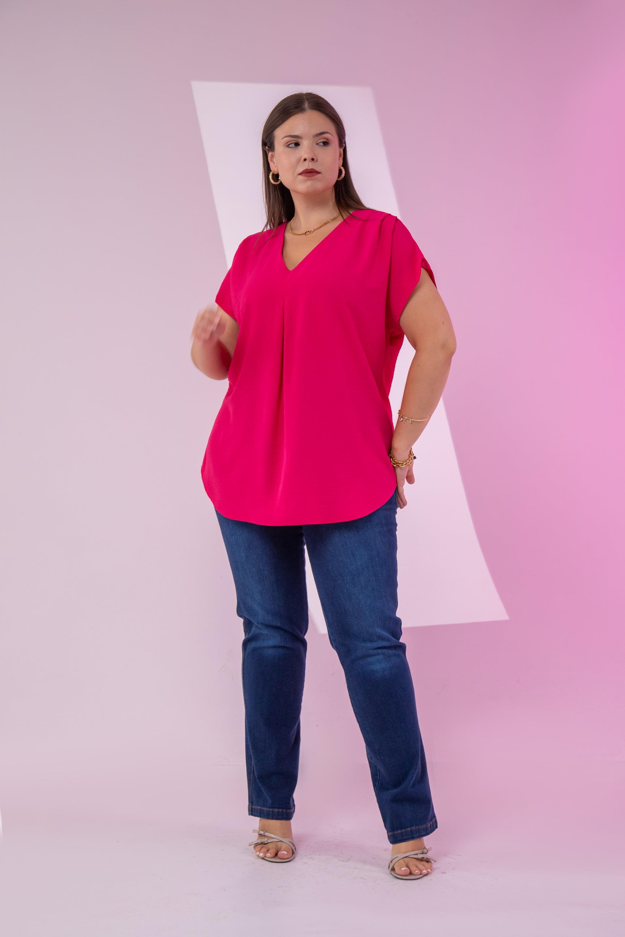 Büyük Beden Dolly Bluz Fusya