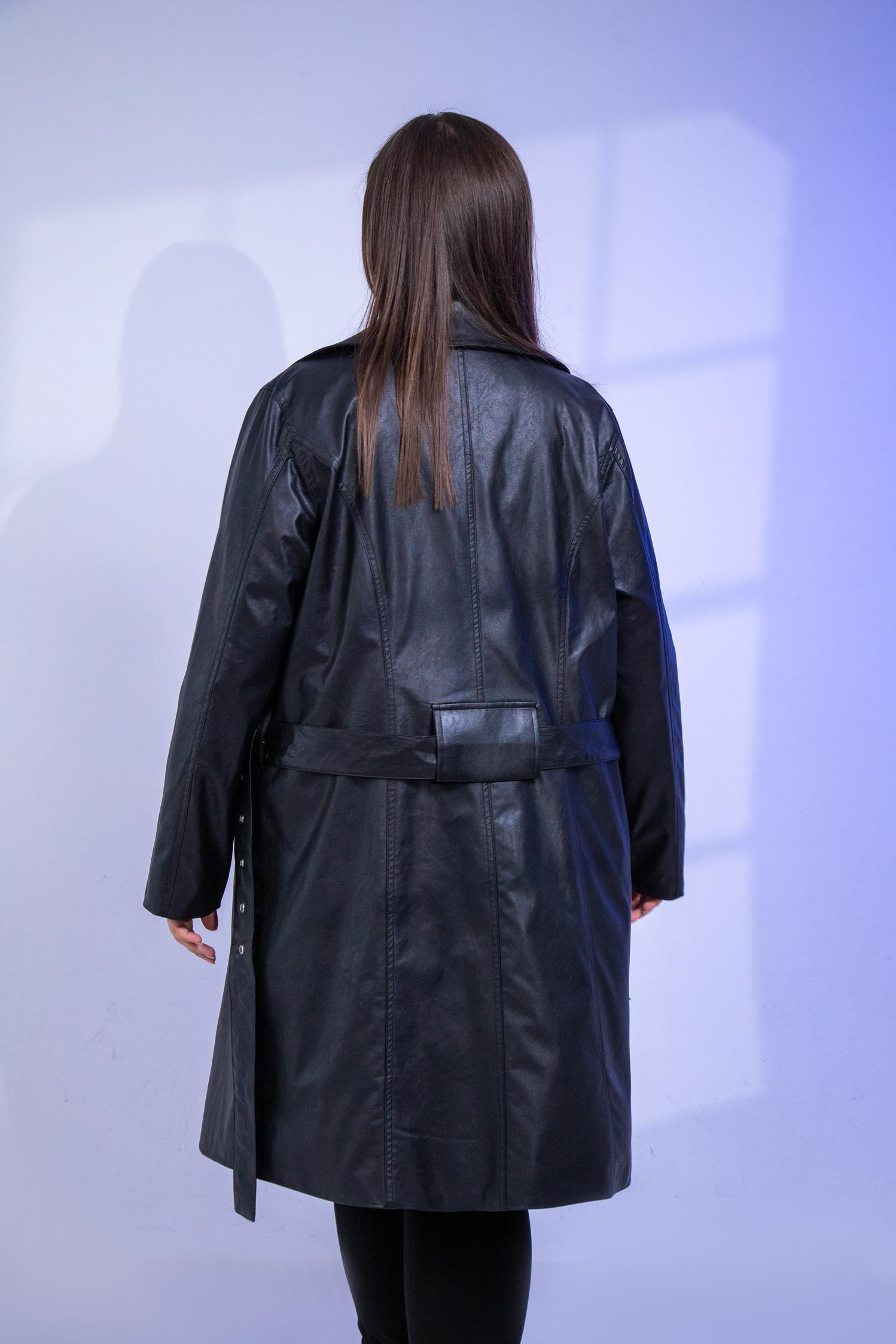 Büyük Beden Oscar Uzun Deri Ceket Siyah