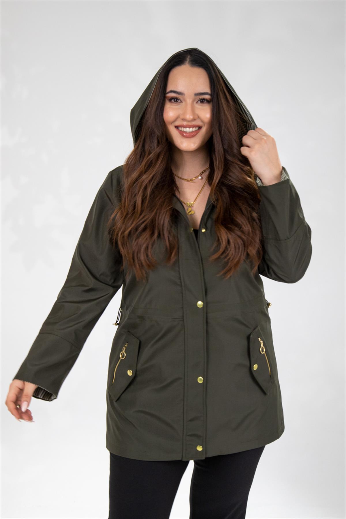 Büyük Beden Thomas Yağmurluk  Haki