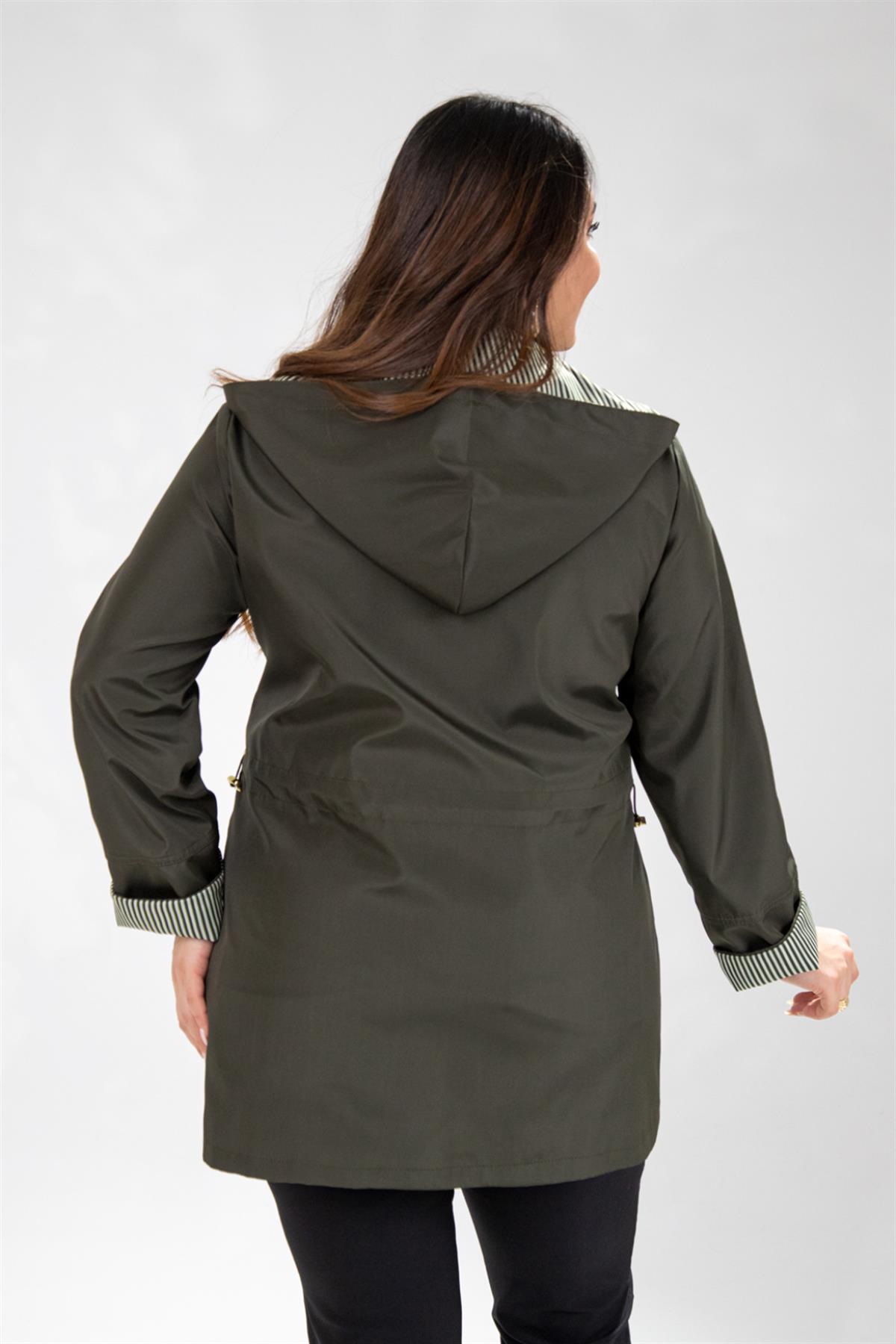 Büyük Beden Thomas Yağmurluk  Haki