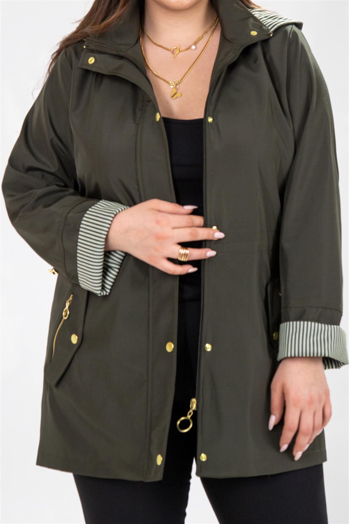 Büyük Beden Thomas Yağmurluk  Haki