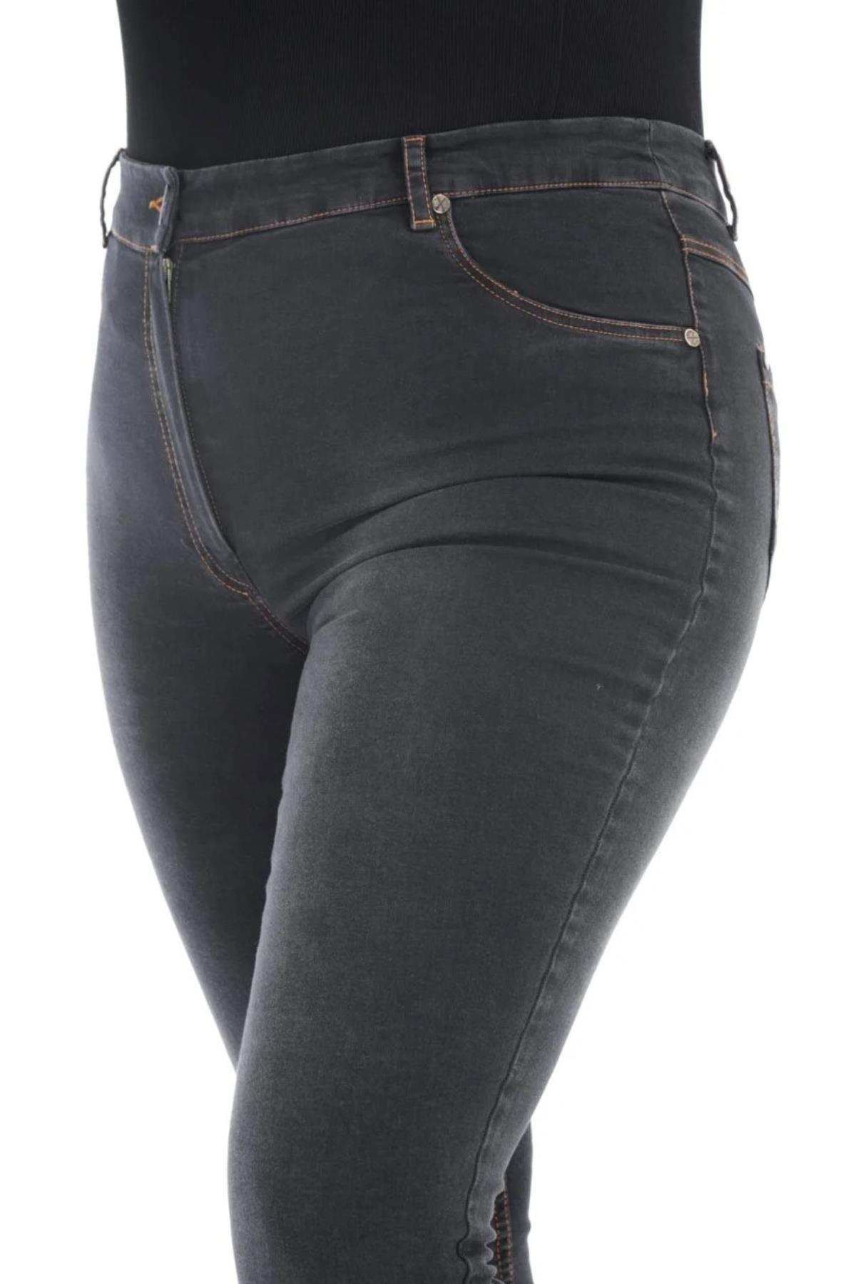 Büyük Beden Zenit Denim Pantolon Siyah