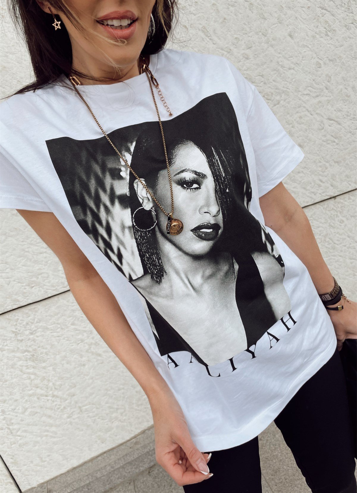 Aliyah Beyaz Tshirt MODAYBUTİKAliyah Beyaz Tshirt 