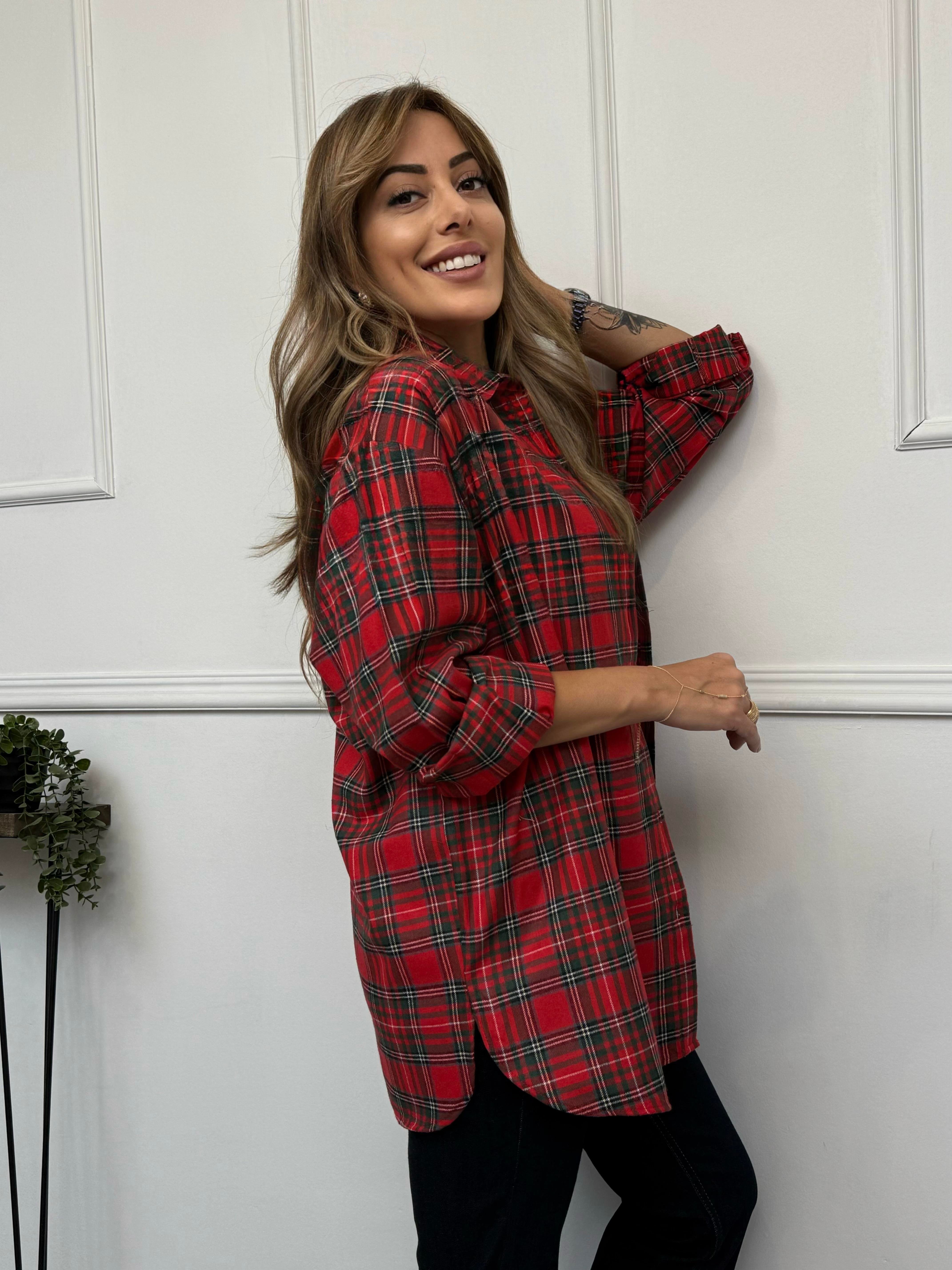 Kırmızı Kareli Oversize Oduncu GömlekYeni Gelenler ModayKırmızı Kareli Oversize Oduncu Gömlek