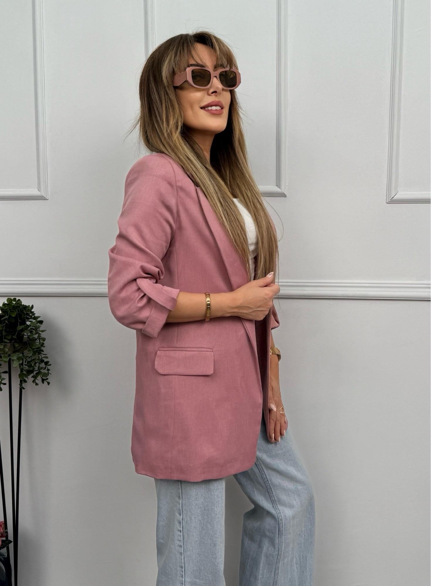 Kol Katlamalı Gülkurusu Blazer CeketYeni Gelenler ModayKol Katlamalı Gülkurusu Blazer Ceket