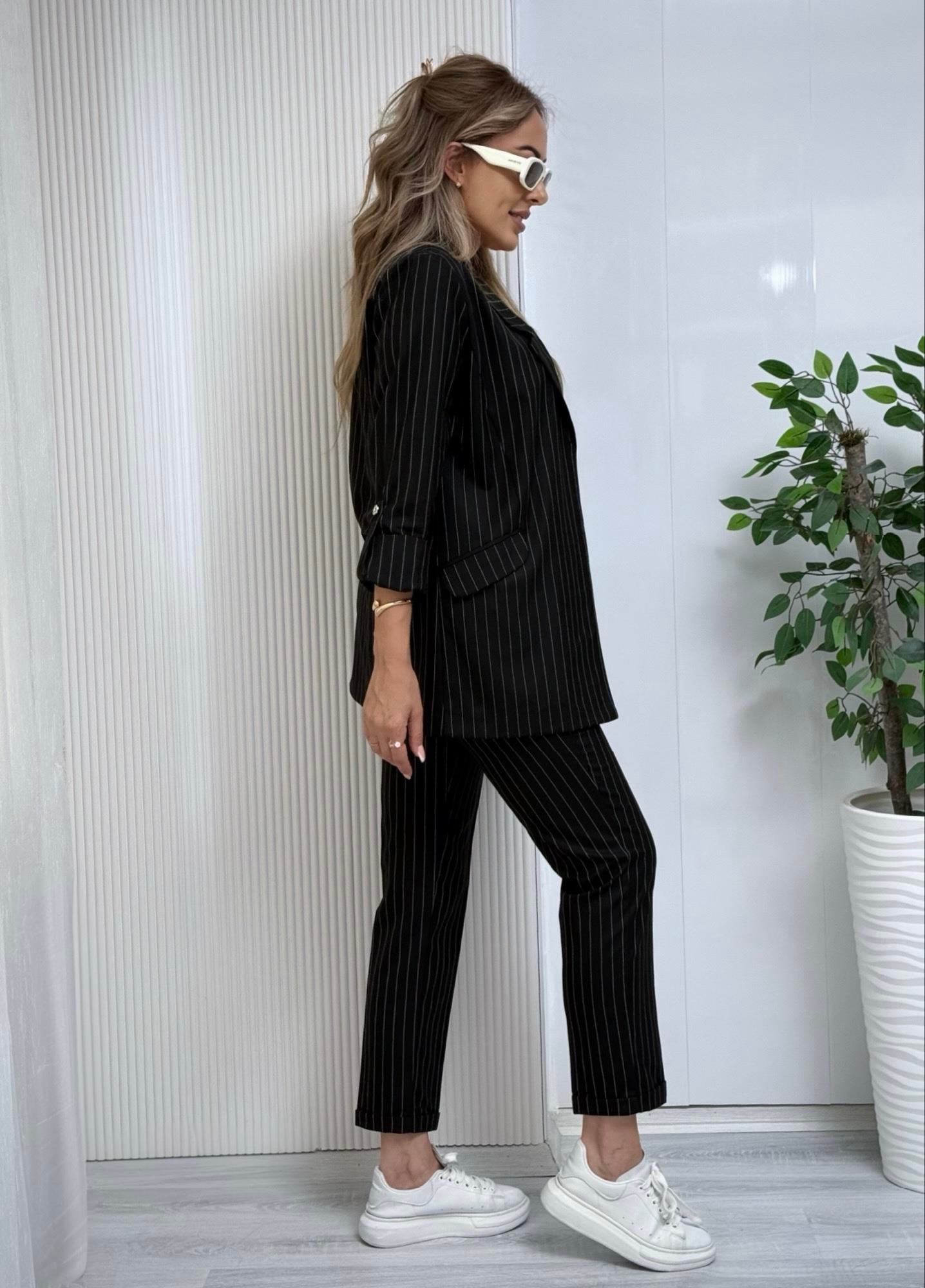 MODAYBUTİKBusiness Line Siyah Çizgili Takım 