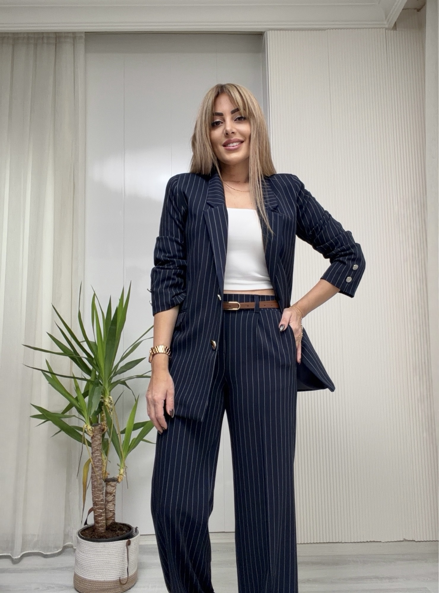 MODAYBUTİKCity Queen Çizgili Laci Takım
