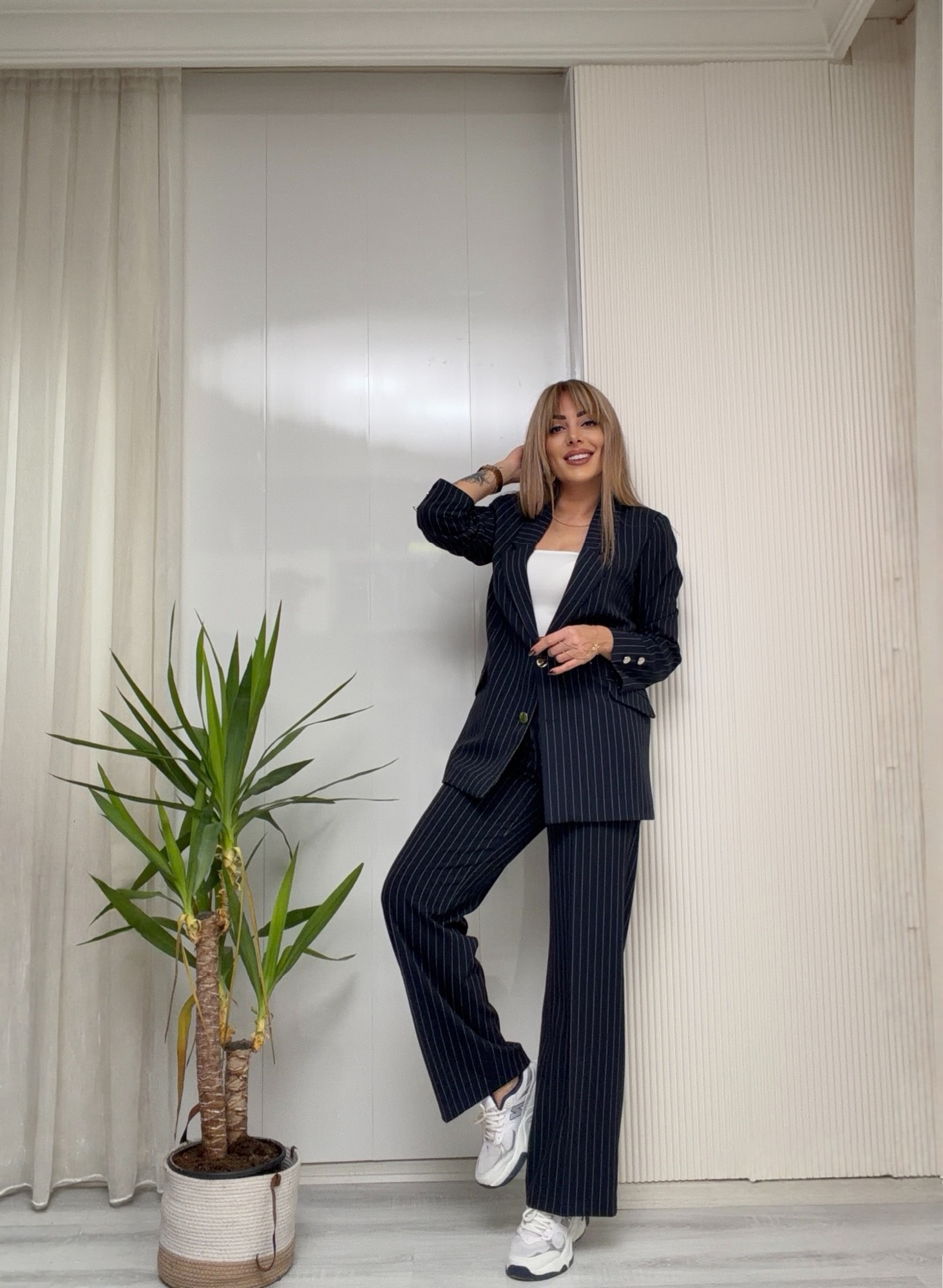 MODAYBUTİKCity Queen Çizgili Laci Takım