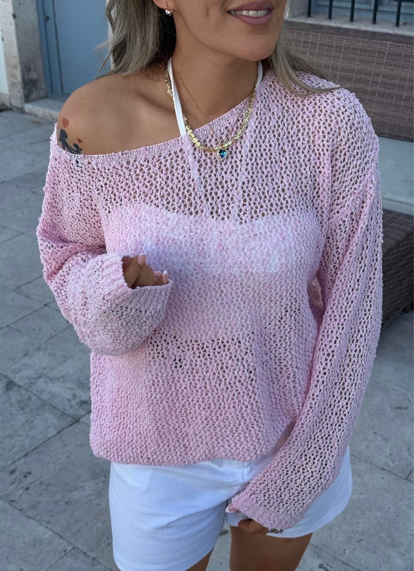 MODAYBUTİKCool Vibe Pembe Salaş Triko