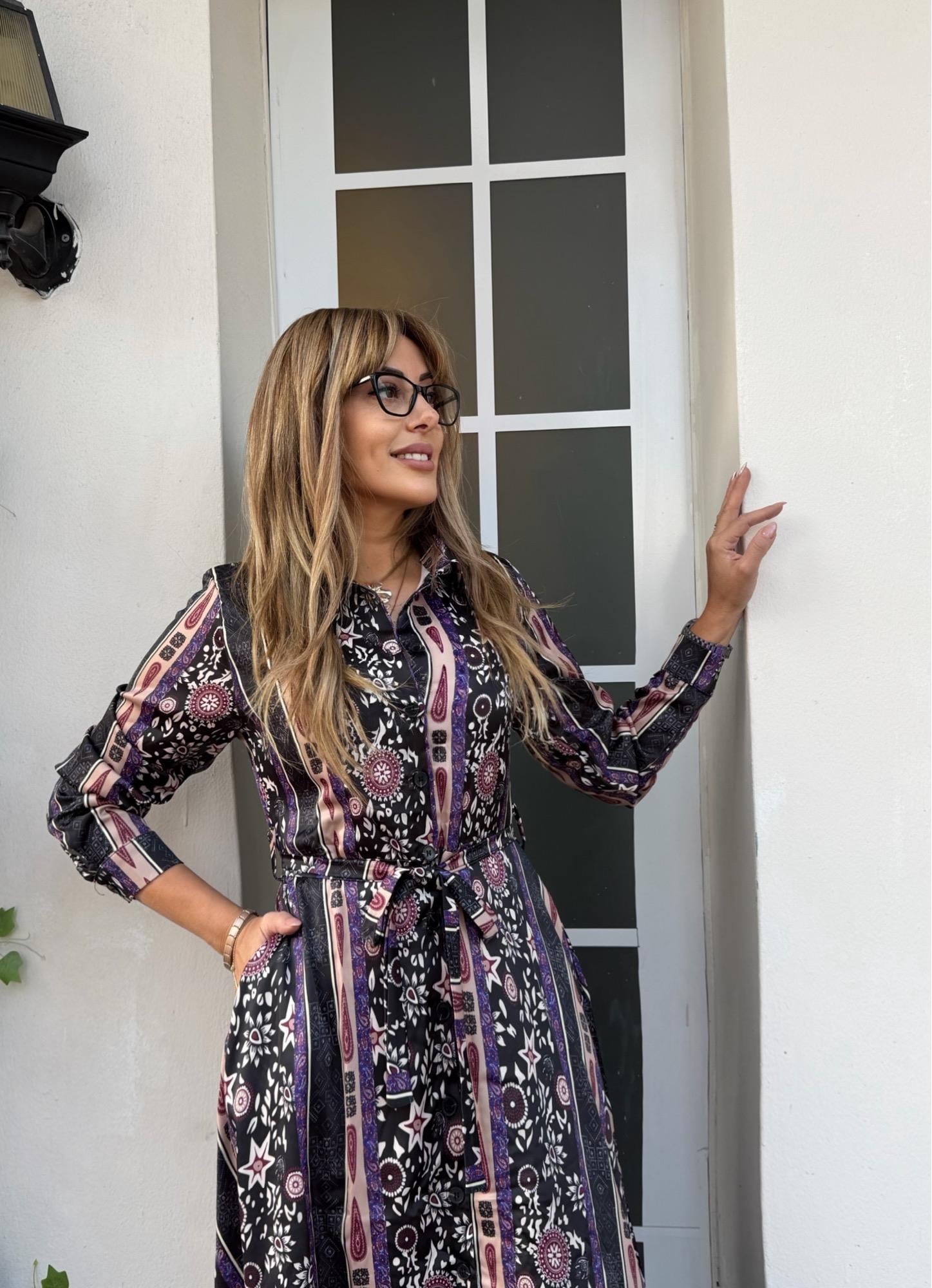MODAYBUTİKGarden Aura Etnik Desen Maxi Elbise