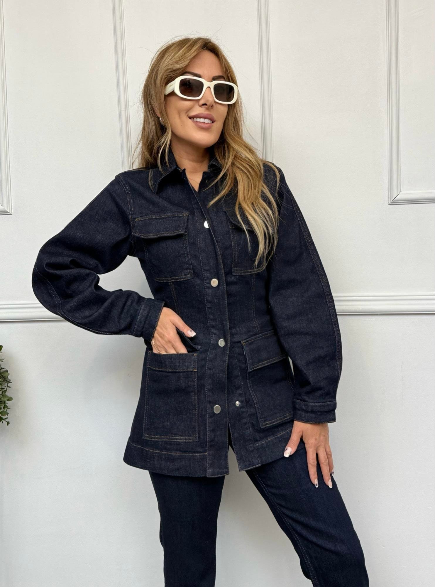 MODAYBUTİKKoyu İndigo Denim Ceket 