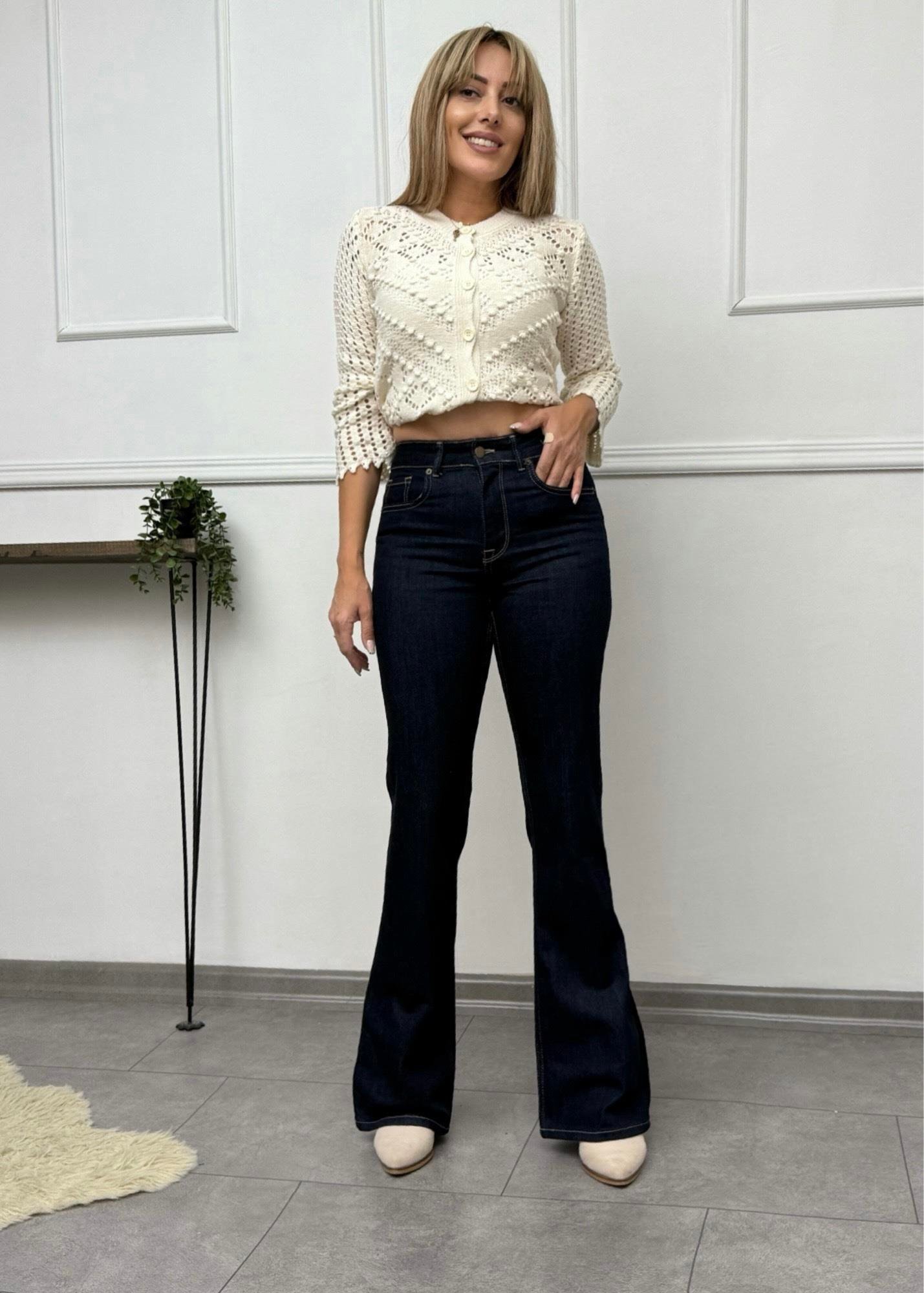 MODAYBUTİKKoyu Laci Flare Jean 