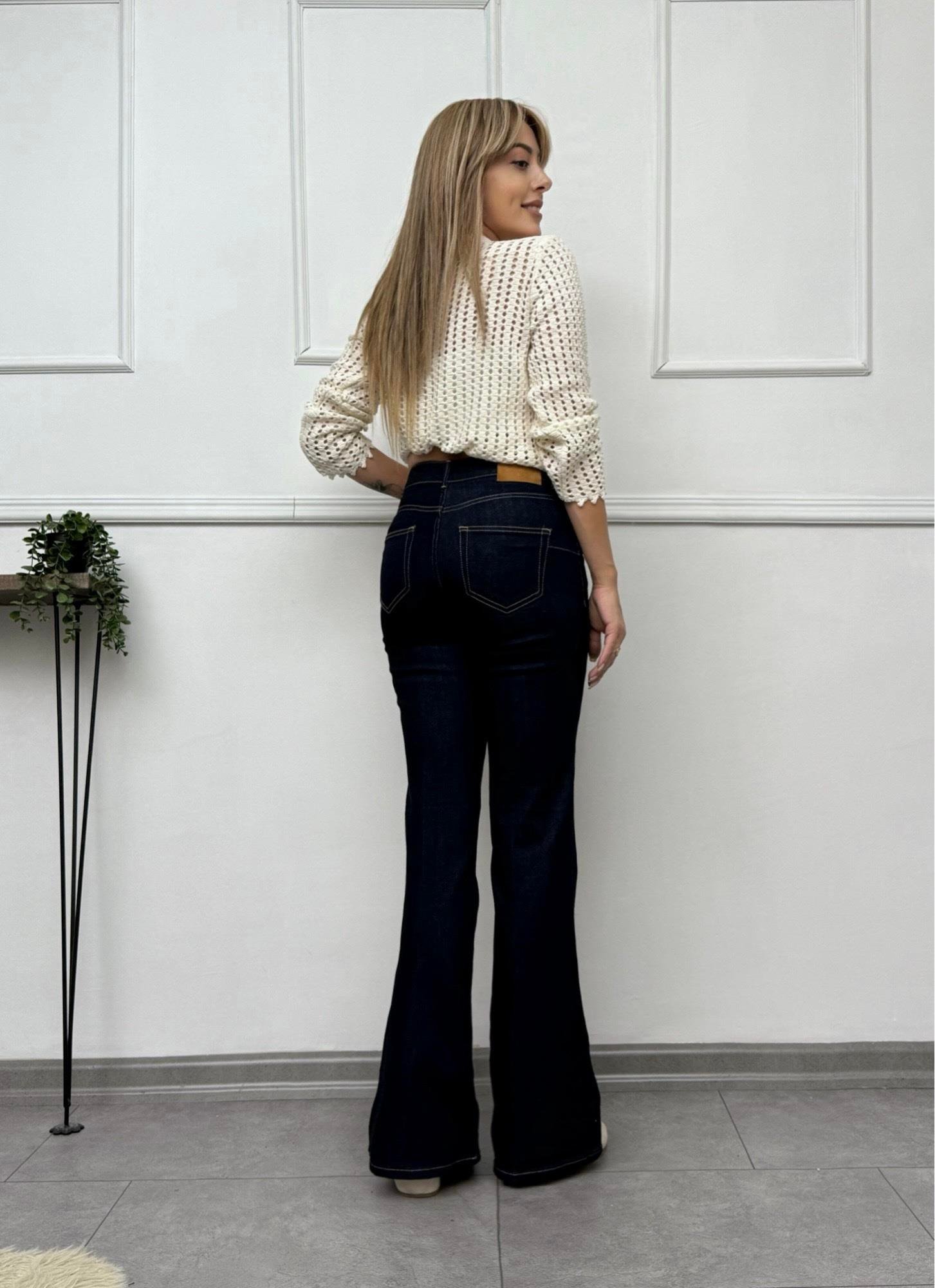 MODAYBUTİKKoyu Laci Flare Jean 