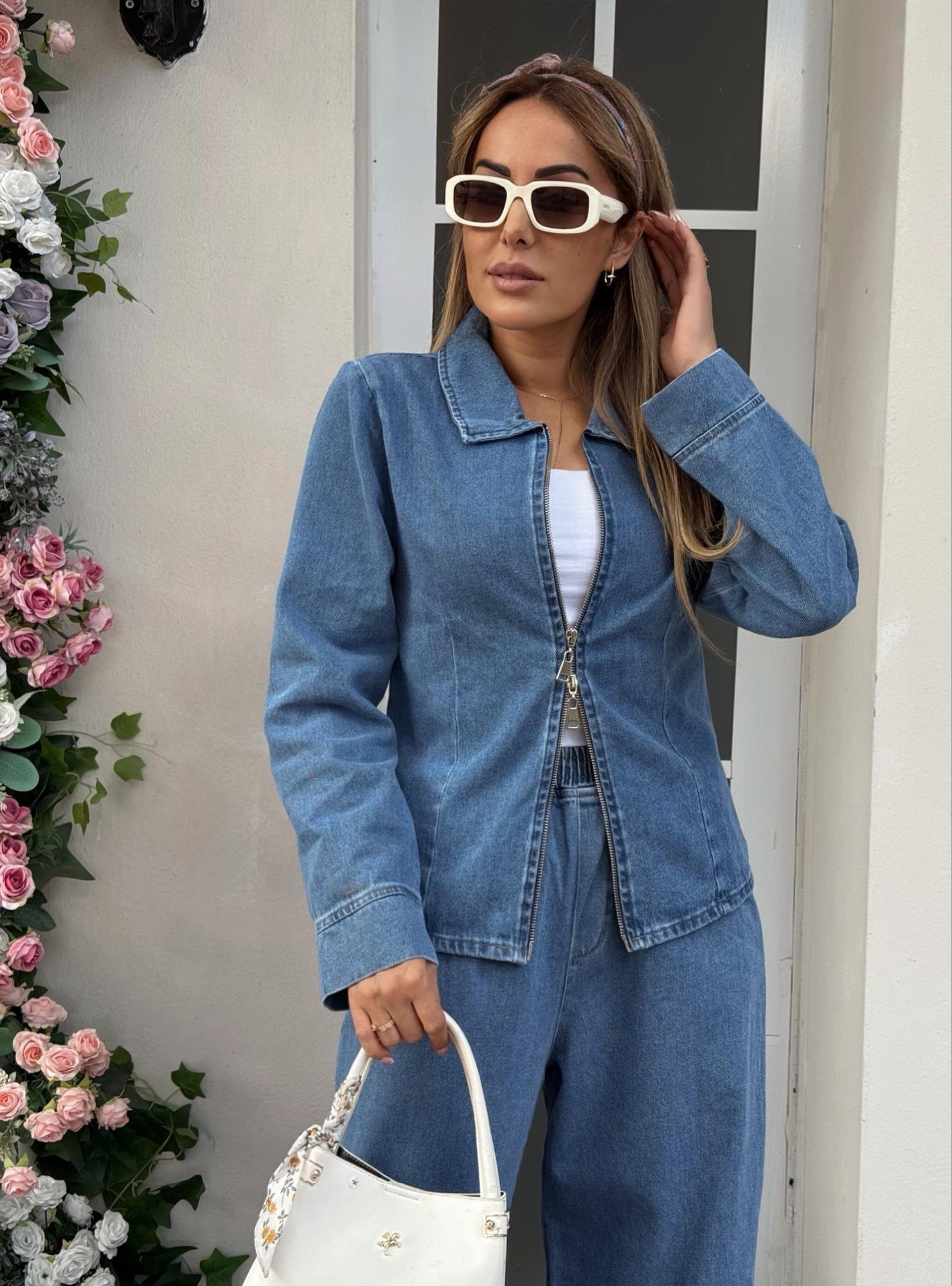 MODAYBUTİKModern Jean Ceket Pantolon Takım